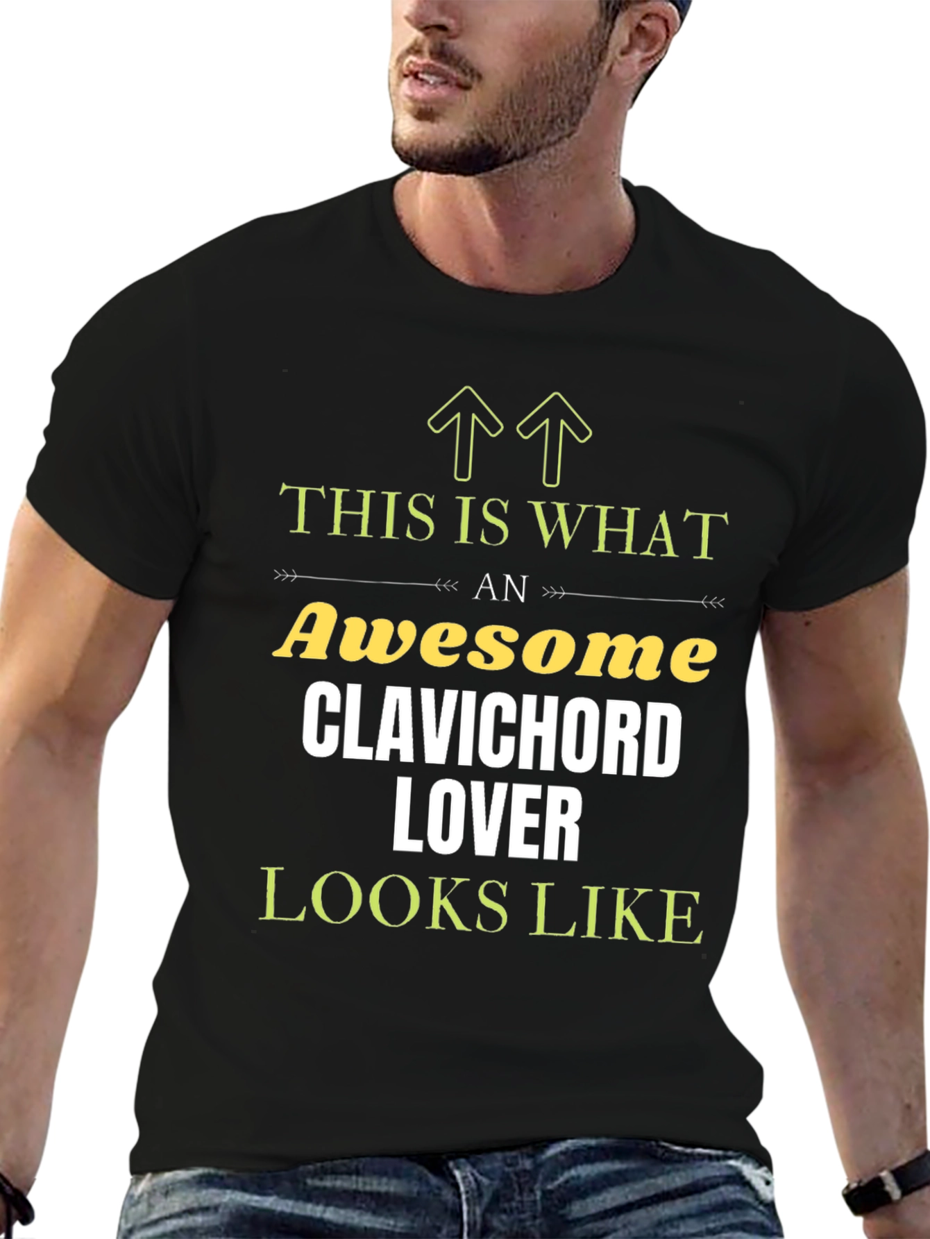 Black Awesome Clavichord Lover T-Shirt view 6