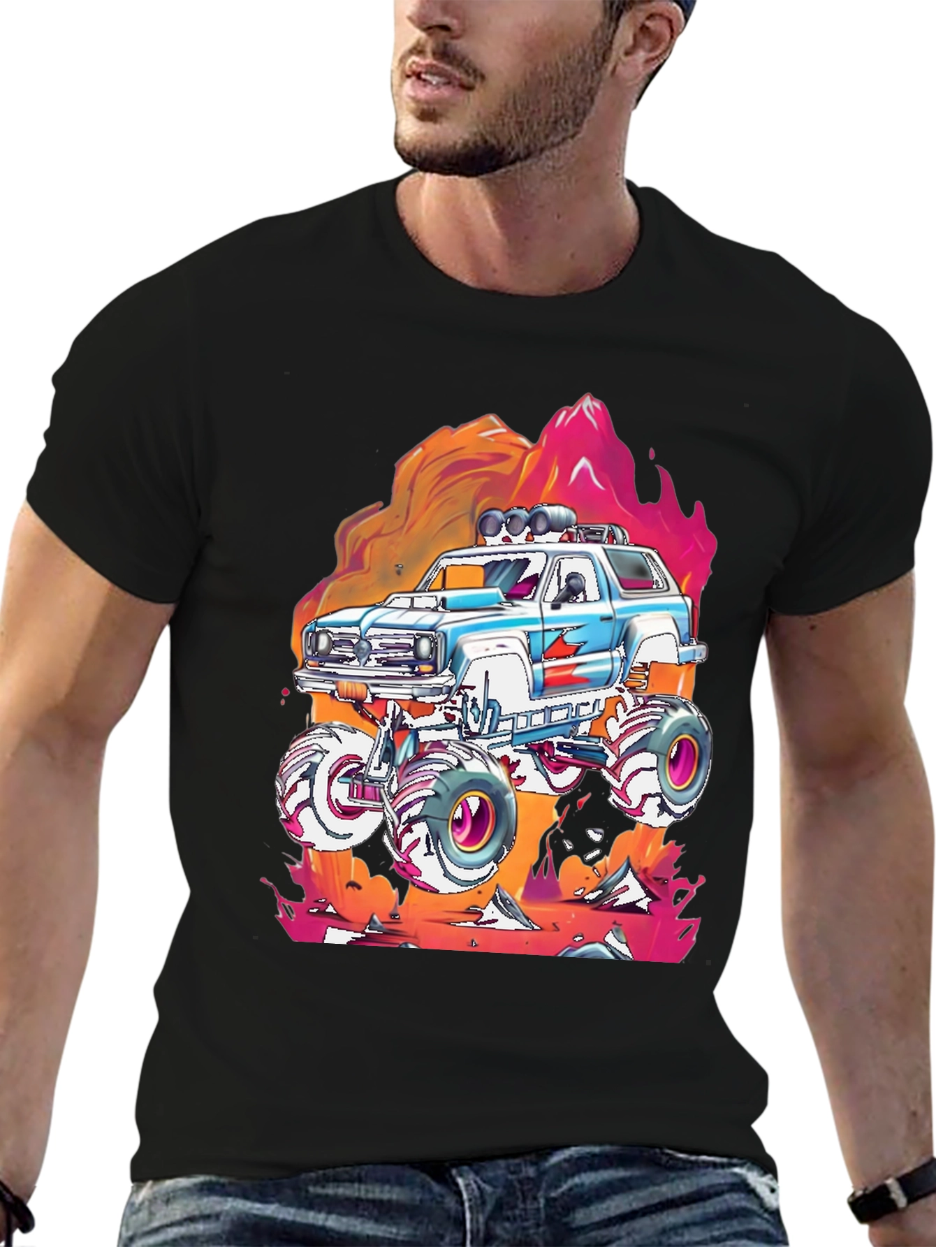 Black Monster Truck Graphic Tee view 6