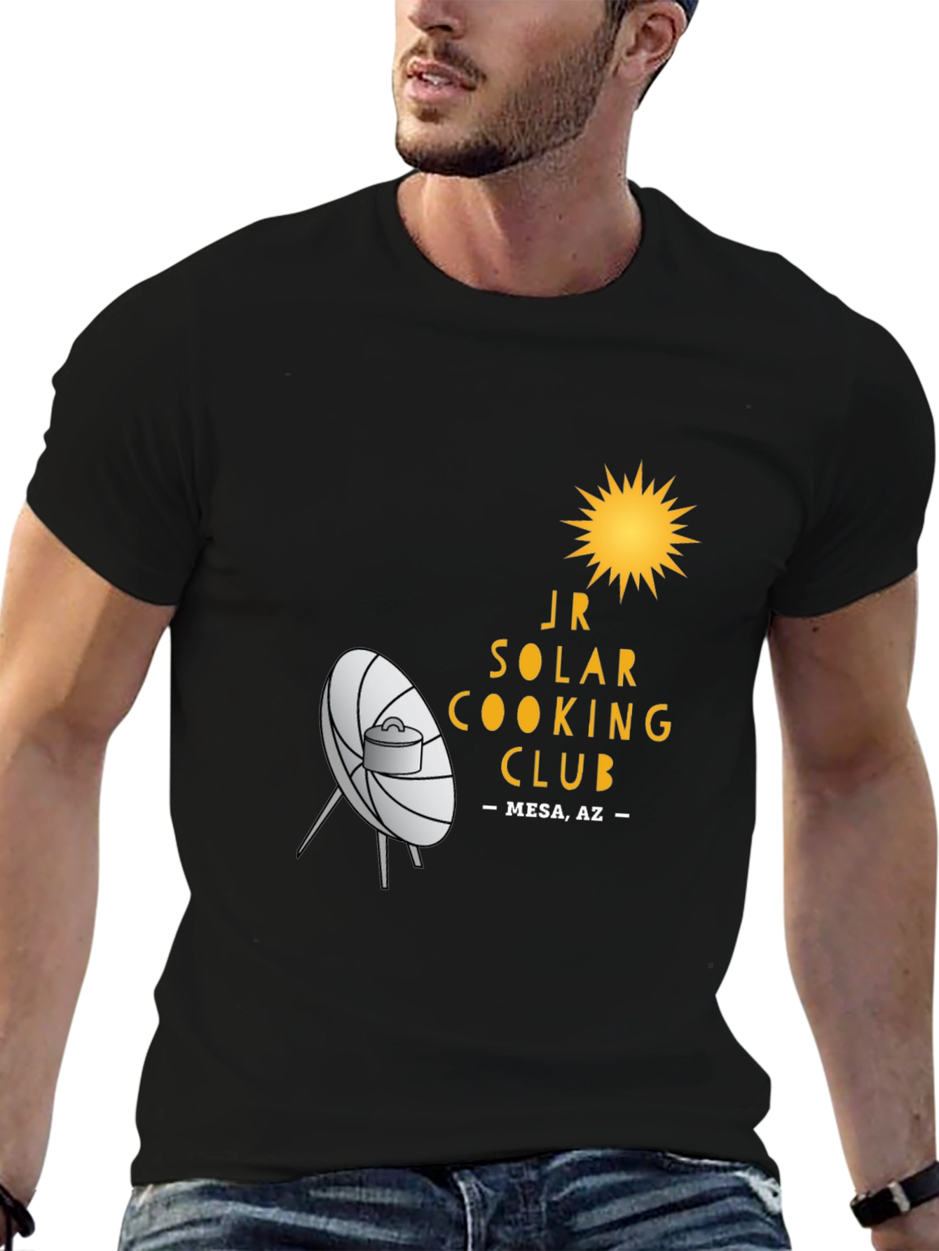 Black JR Solar Cooking Club Black T-Shirt view 6