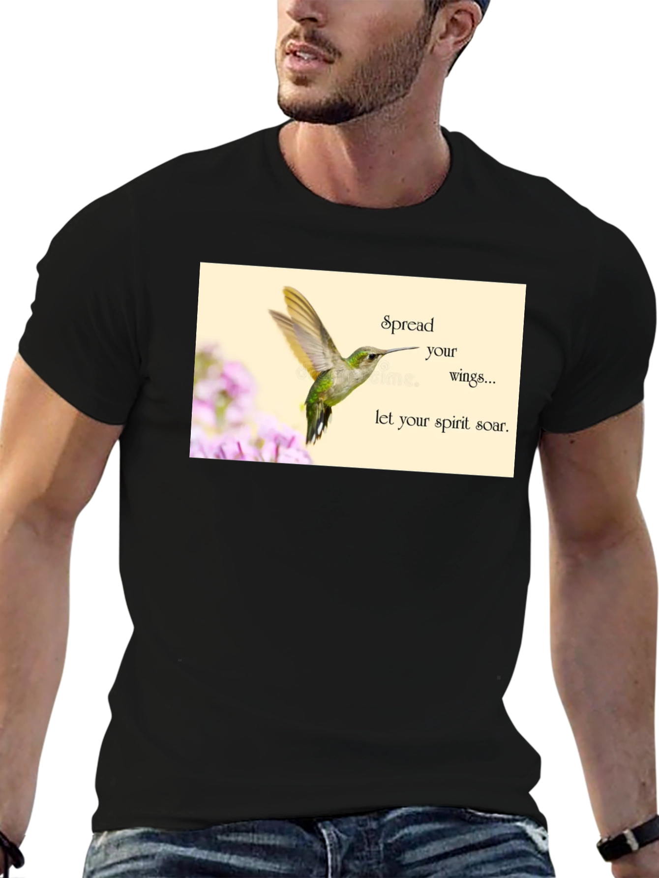Black Hummingbird Spirit Soar T-Shirt view 6