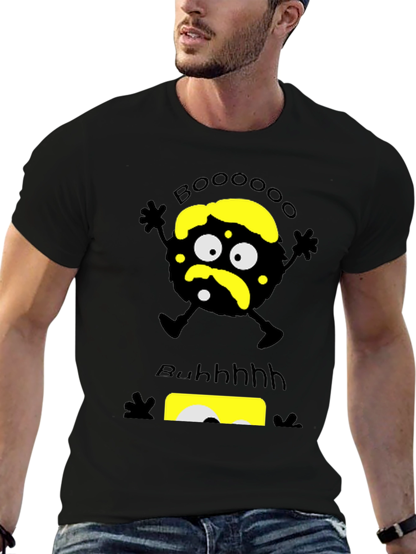 Black Boo! Spooky Graphic Print T-Shirt view 6