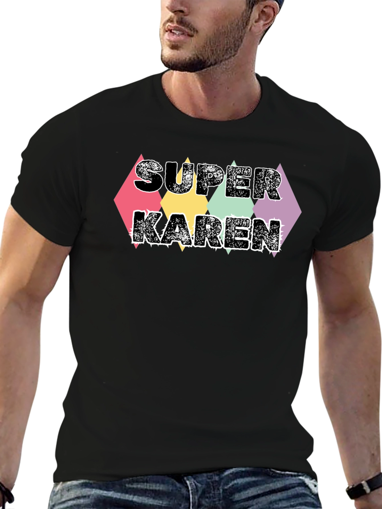Black Super Karen Graphic Tee - Black T-Shirt view 6