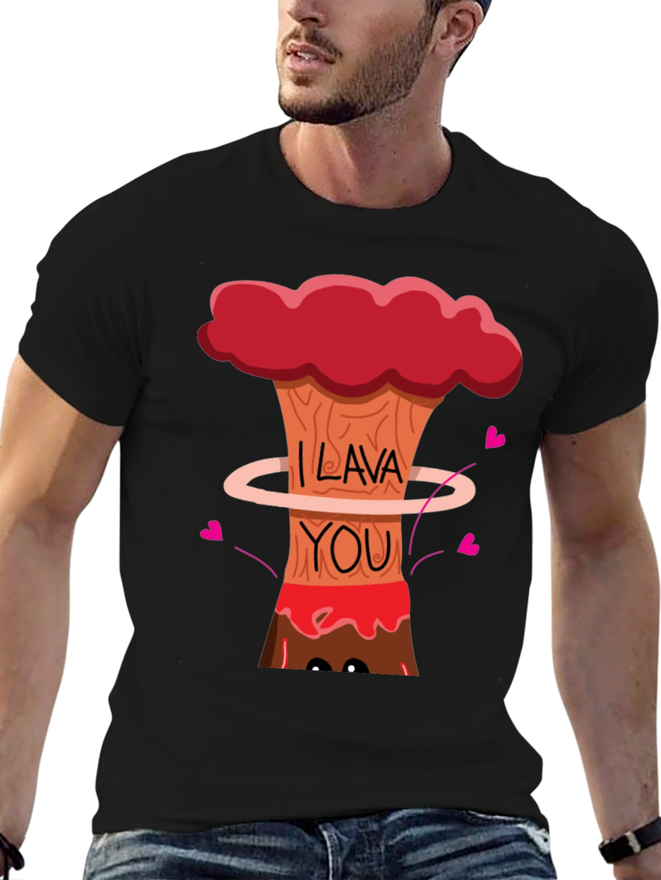 Black I Lava You Graphic Tee - Volcanic Love! view 6