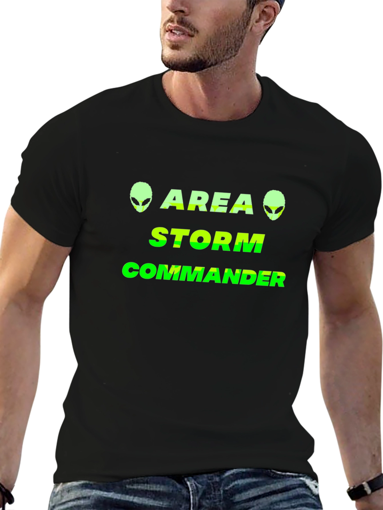 Black Area Storm Commander Alien Graphic T-Shirt view 6