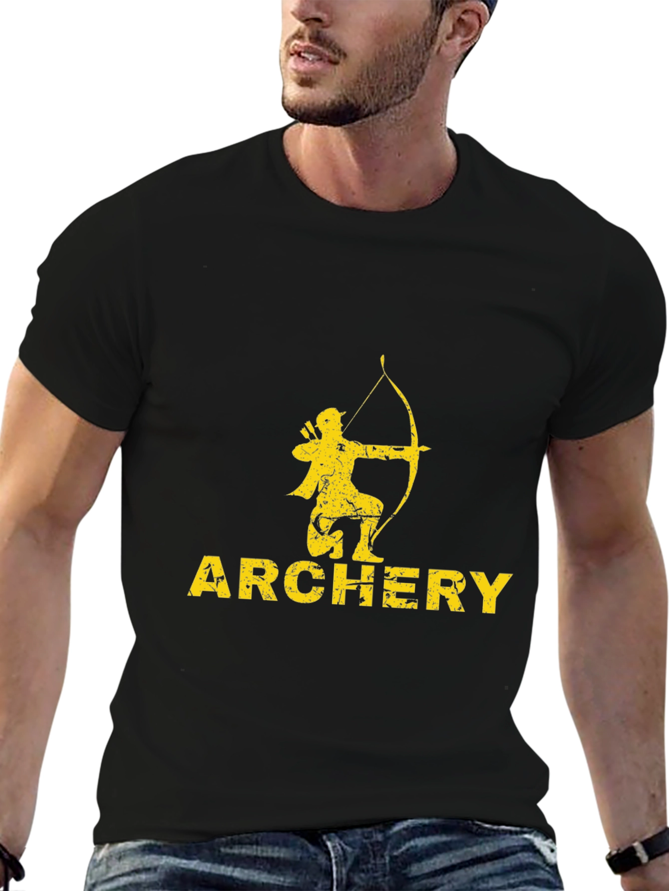 Black Archery T-Shirt - Black Tee with Archer Graphic view 6