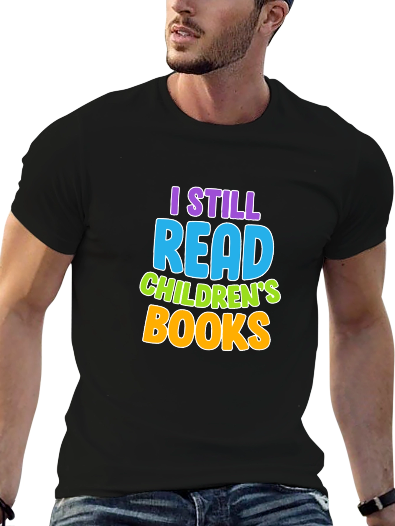 Black I Still Read Children's Books Graphic T-Shirt view 6