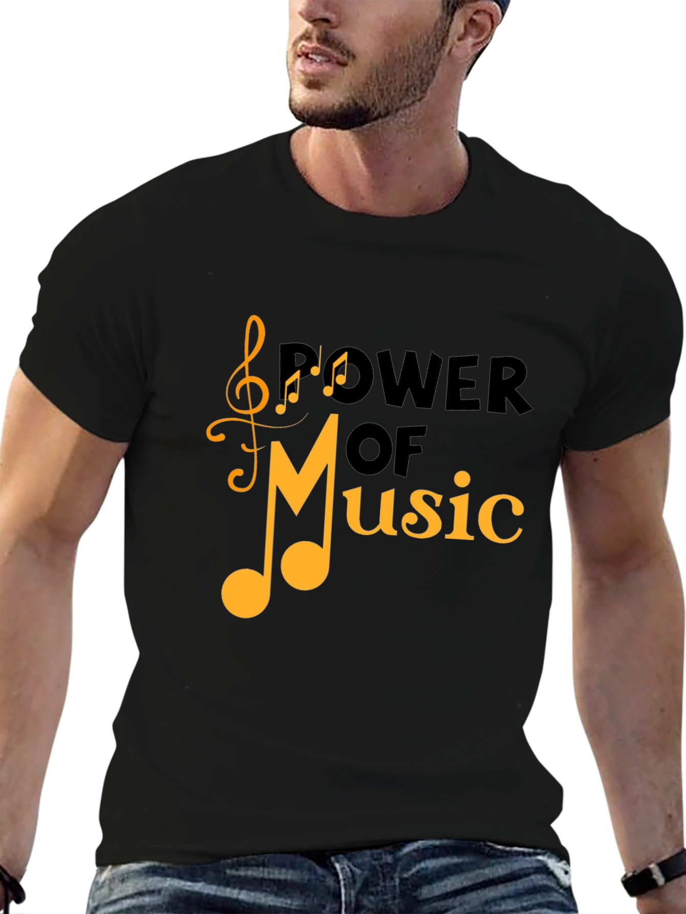 Black Power of Music Black Graphic Tee view 6
