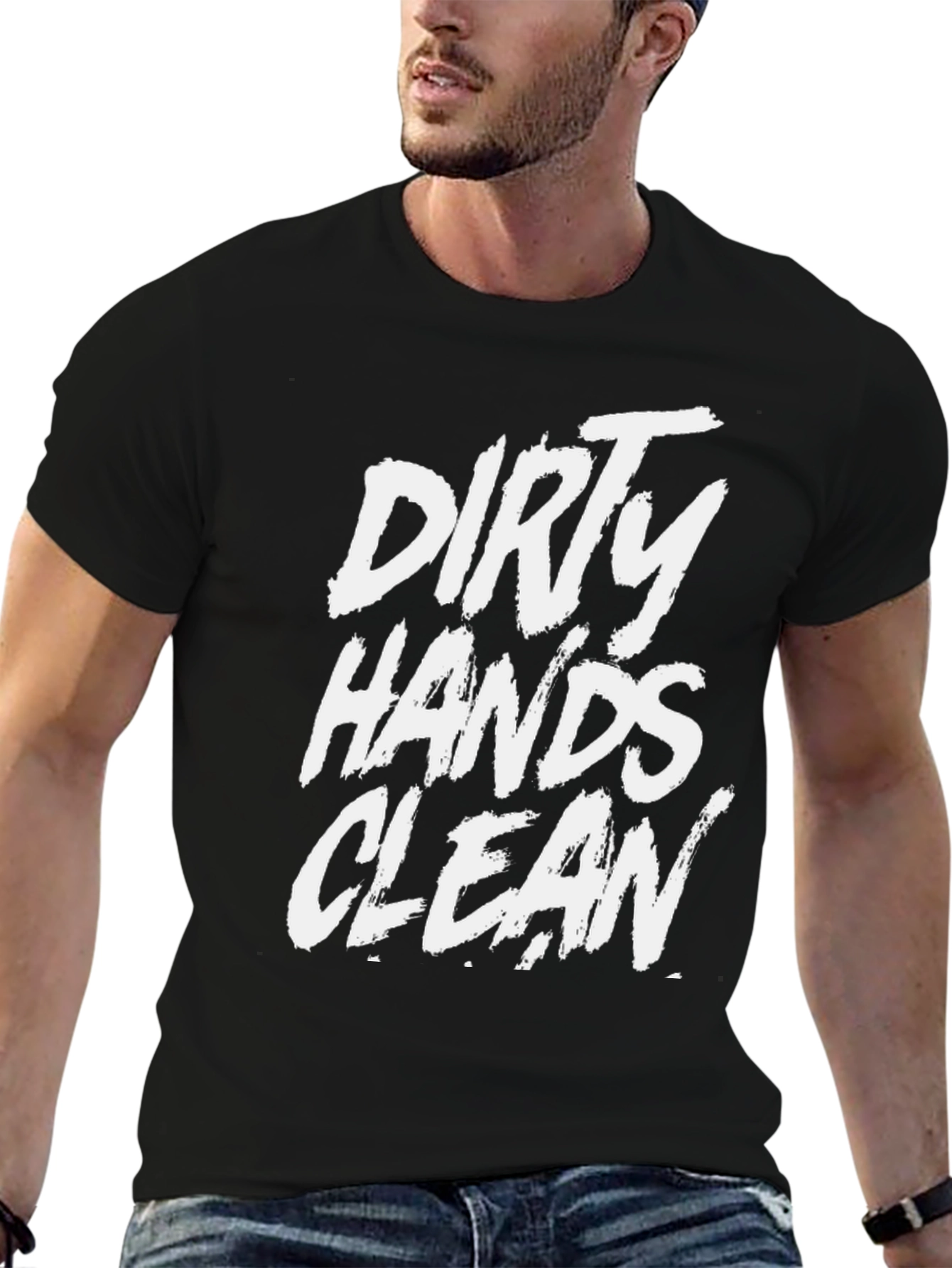 Black Dirty Hands Clean Money Men's Graphic T-Shirt view 6