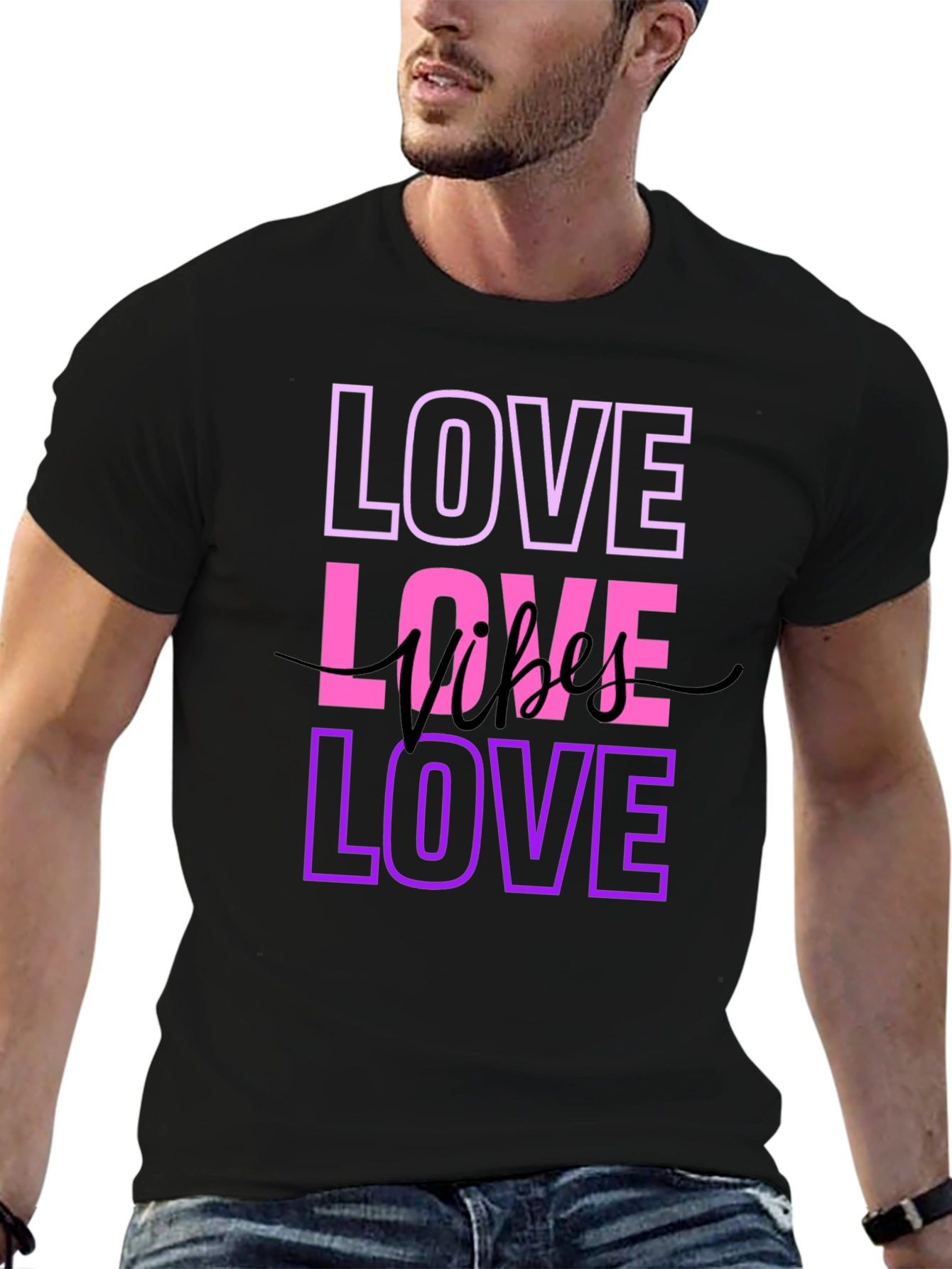 Black Love Vibes T-Shirt - Stylish Graphic Tee view 6