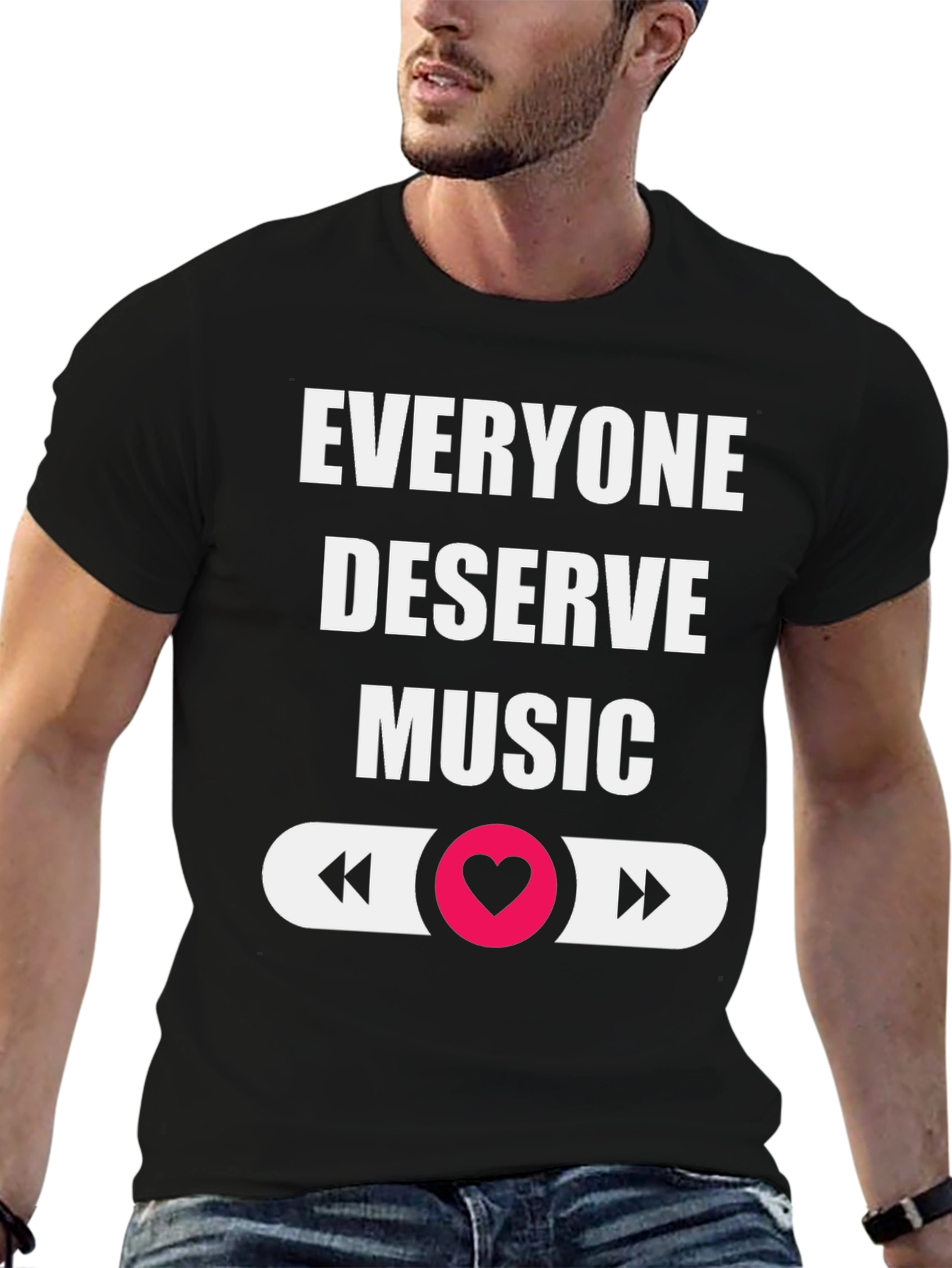 Black Everyone Deserves Music Graphic Tee view 6
