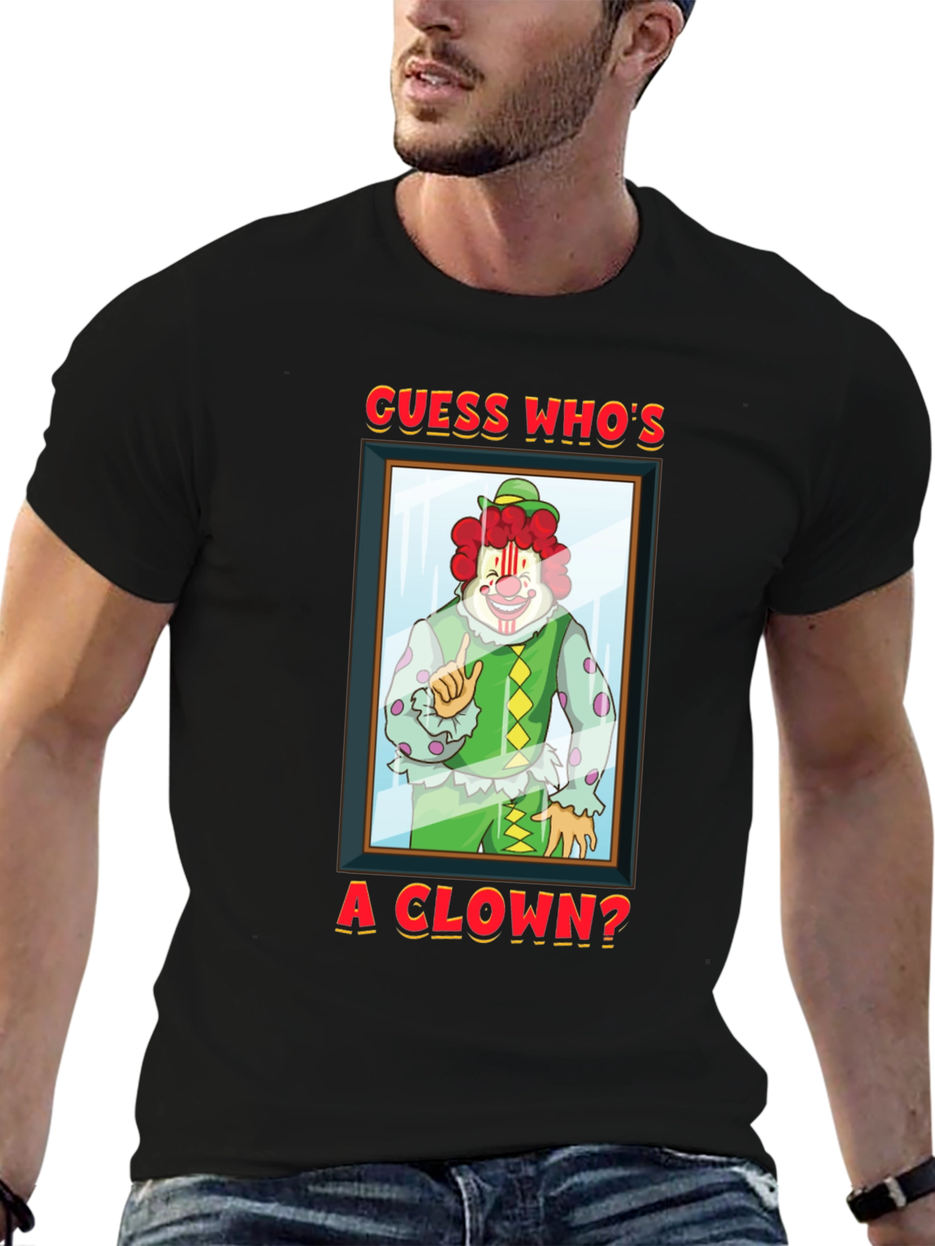 Black Guess Who's A Clown? Graphic T-Shirt view 6