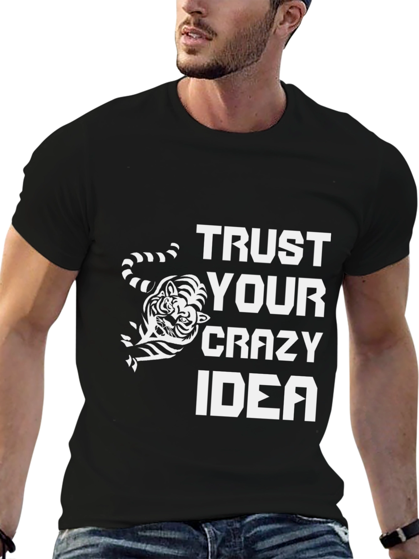 Black Trust Your Crazy Idea Graphic Tee view 6