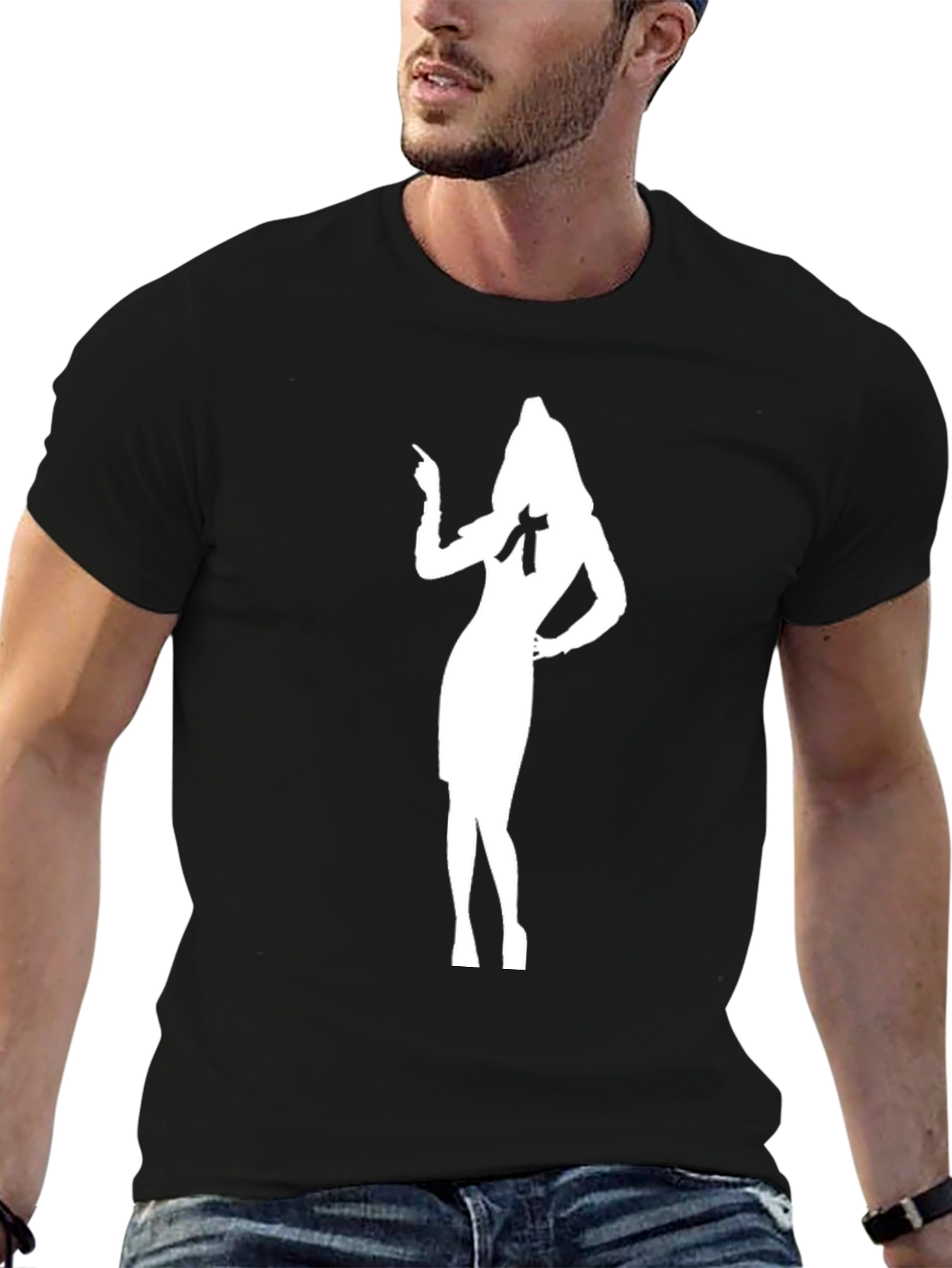 Black Silhouette Woman Black T-Shirt view 6
