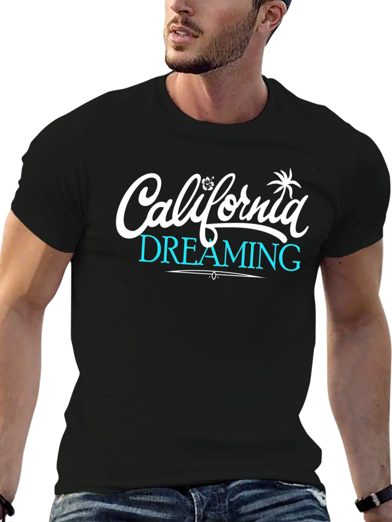 Black California Dreaming Graphic Tee - Black view 6