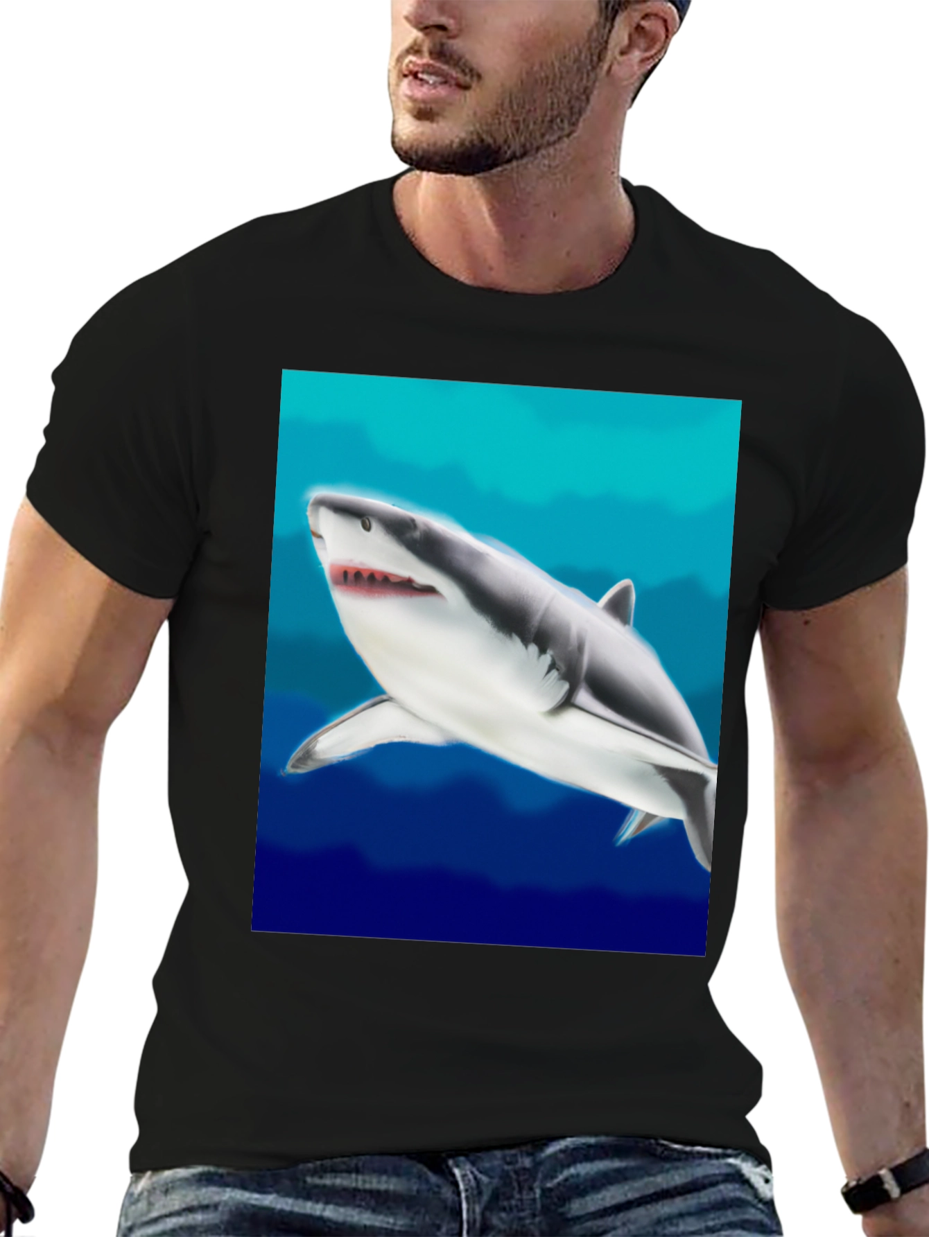 Black Shark Graphic Tee - Ocean Lover's Apparel view 6