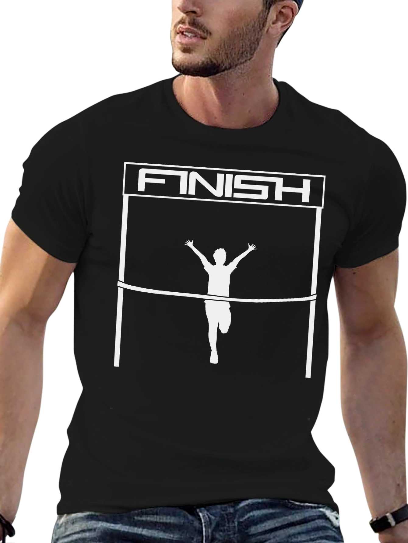 Black Finish Line Runner Black T-Shirt view 6