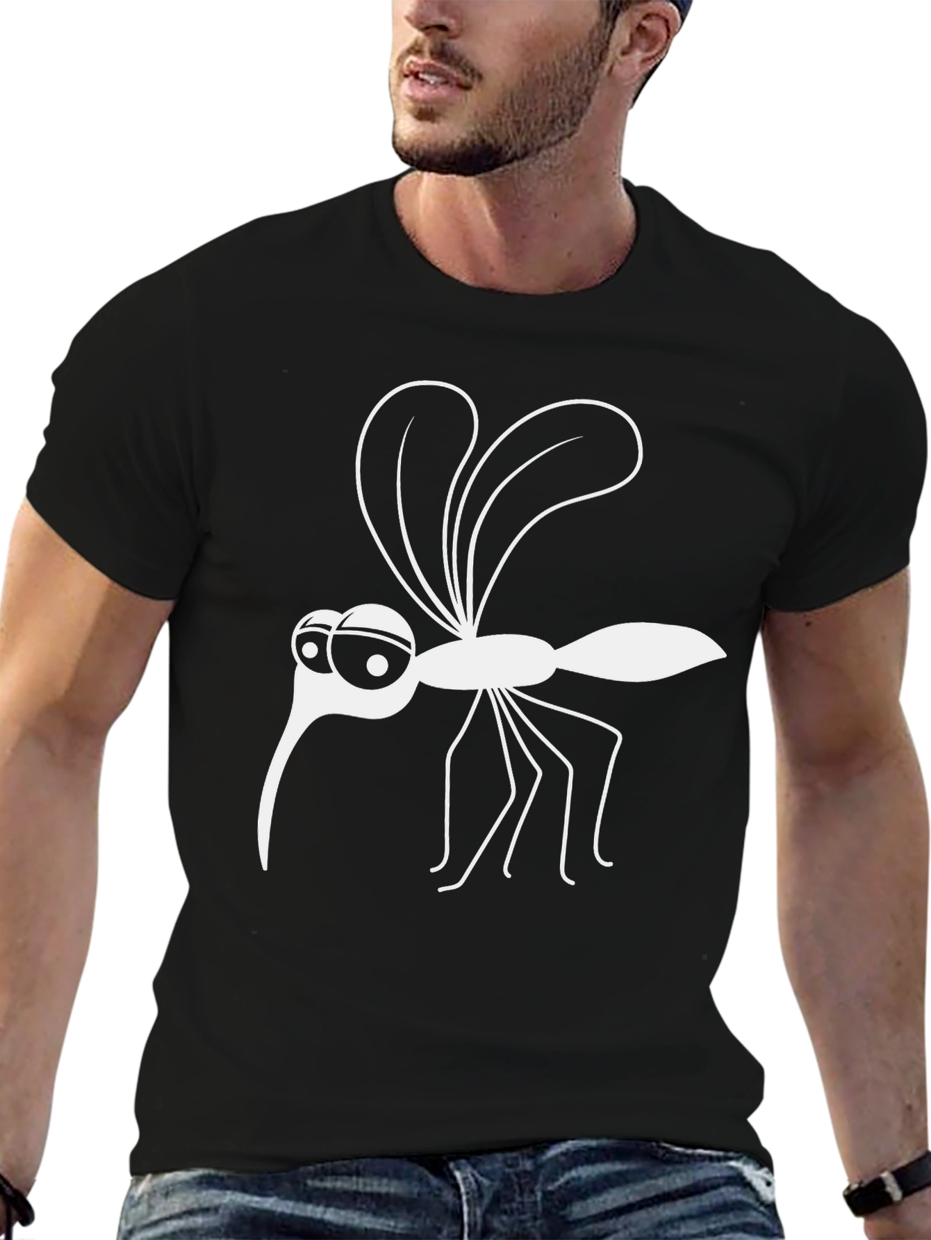 Black Mosquito Graphic Tee - Funny Insect Humor T-Shirt view 6