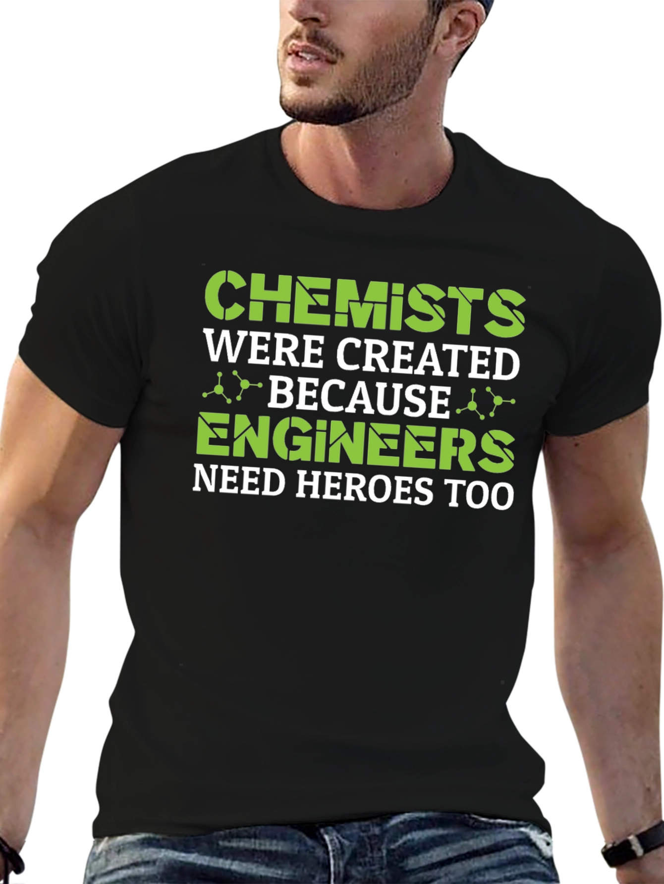 Black Chemist Engineer Hero Tee - Science Humor Graphic view 6