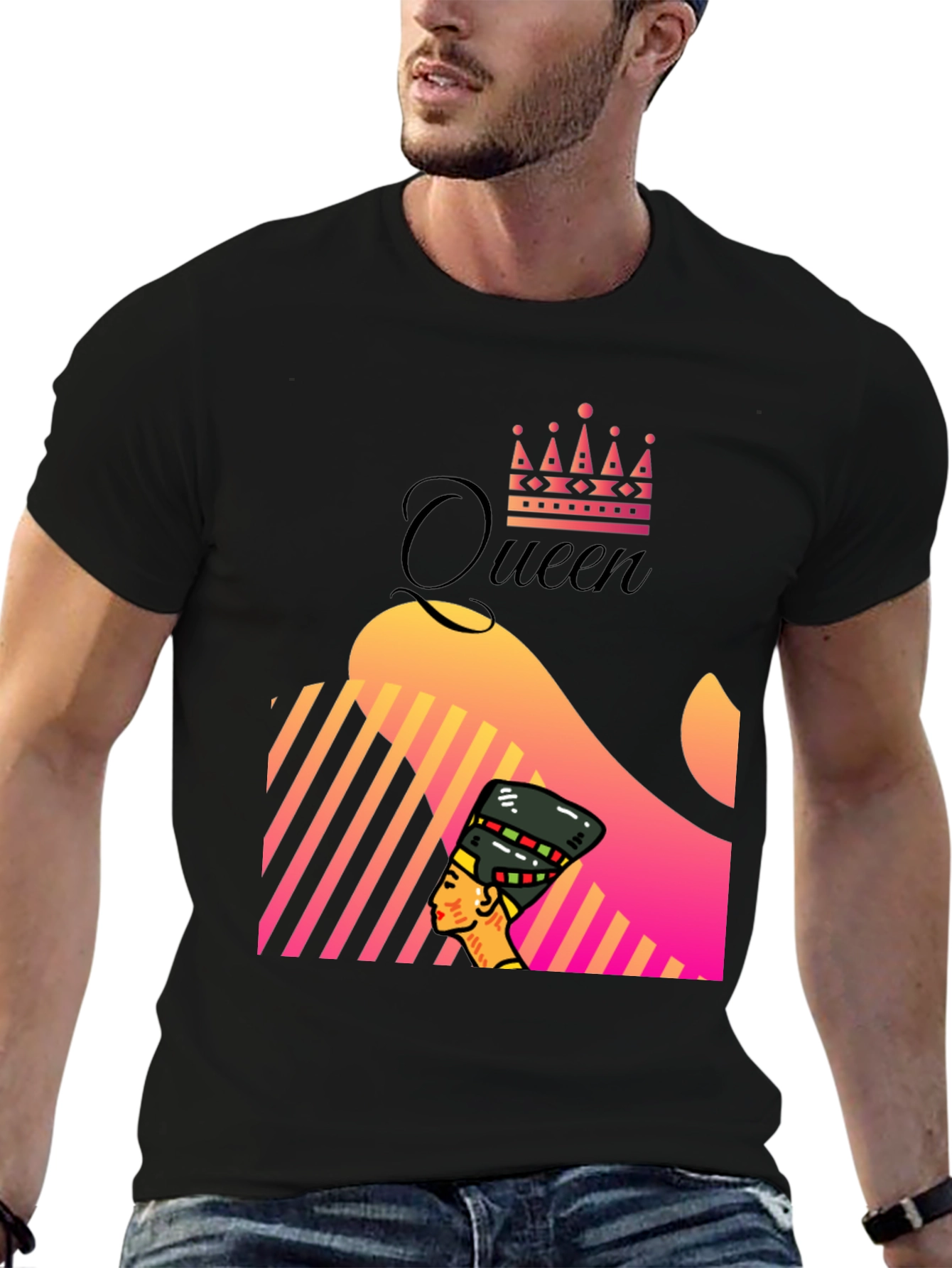 Black Queen Nefertiti Graphic Tee - Unique Design view 6