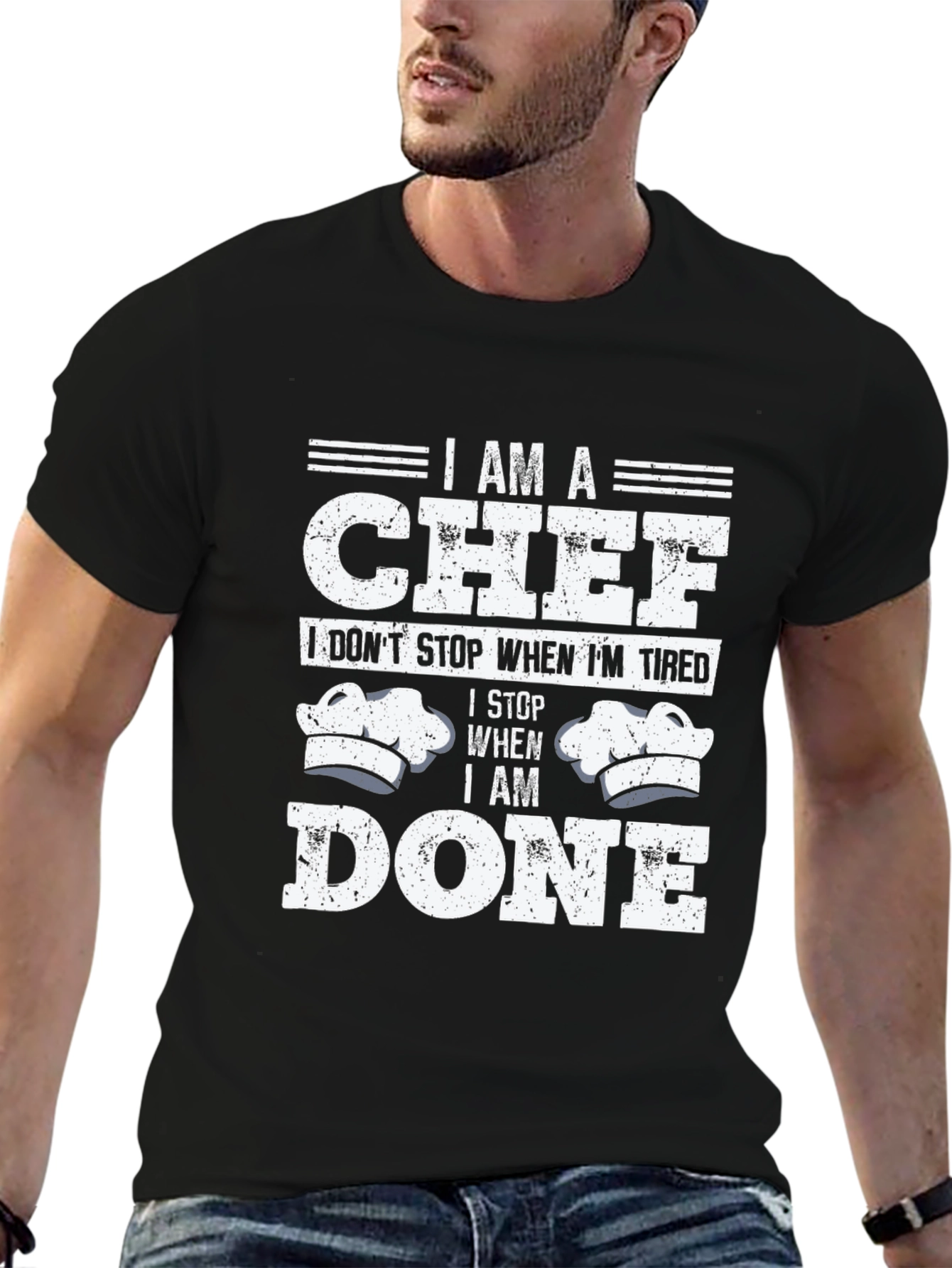 Black I AM A Chef T-Shirt view 6