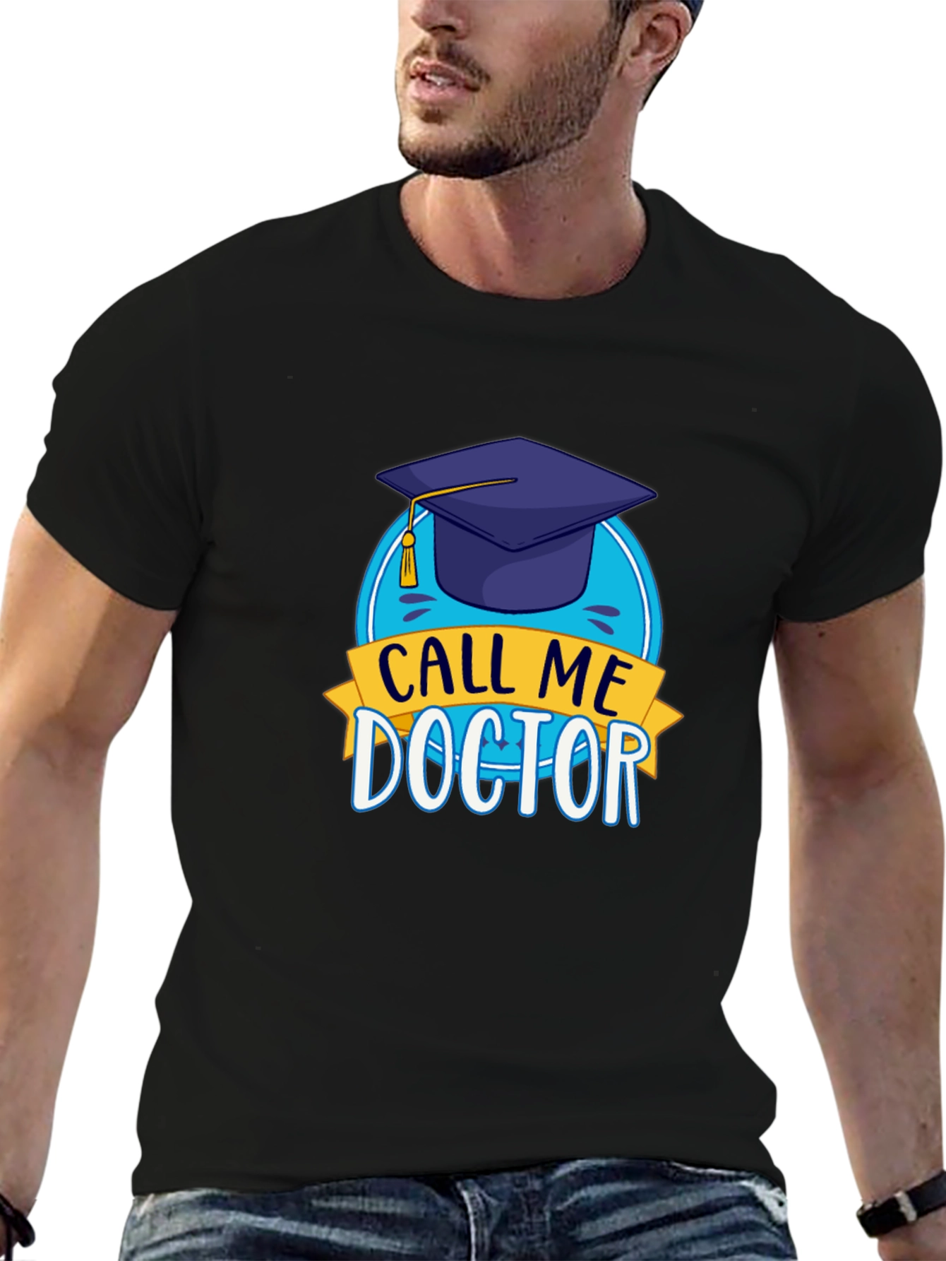 Black Call Me Doctor Graduation T-Shirt - New Grad Tee view 6