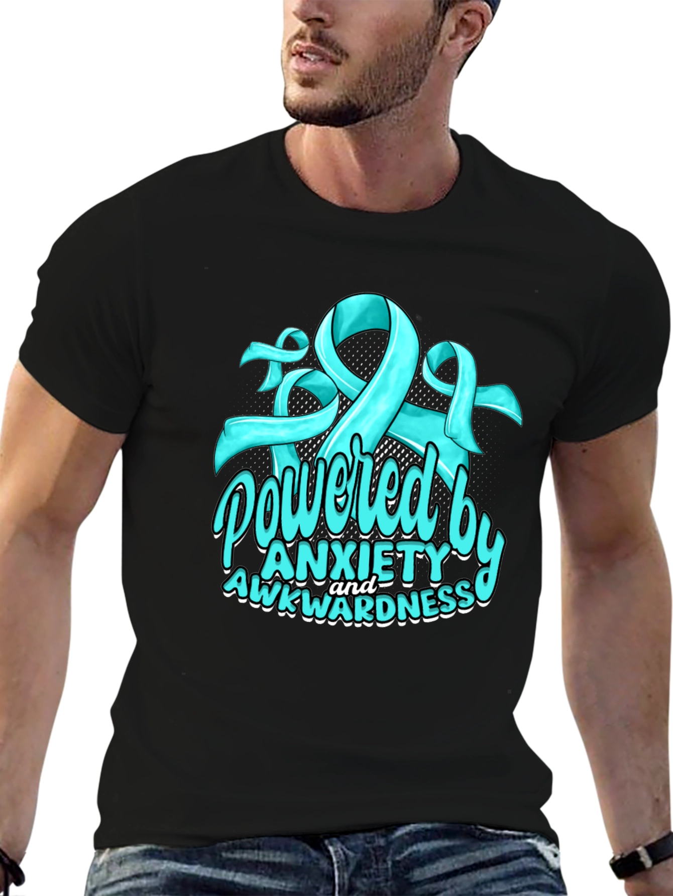 Black Anxiety & Awkwardness Tee - Mental Health Awareness Shirt view 6