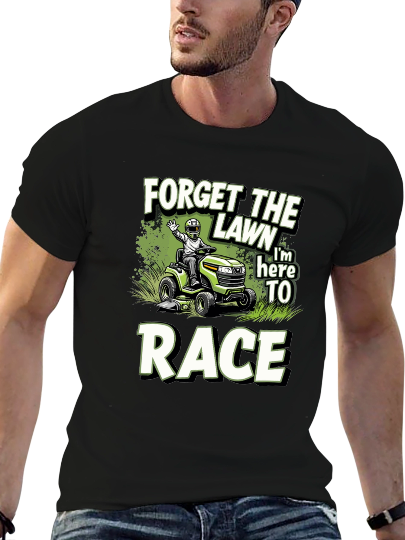 Black Forget the Lawn - Race T-Shirt view 6