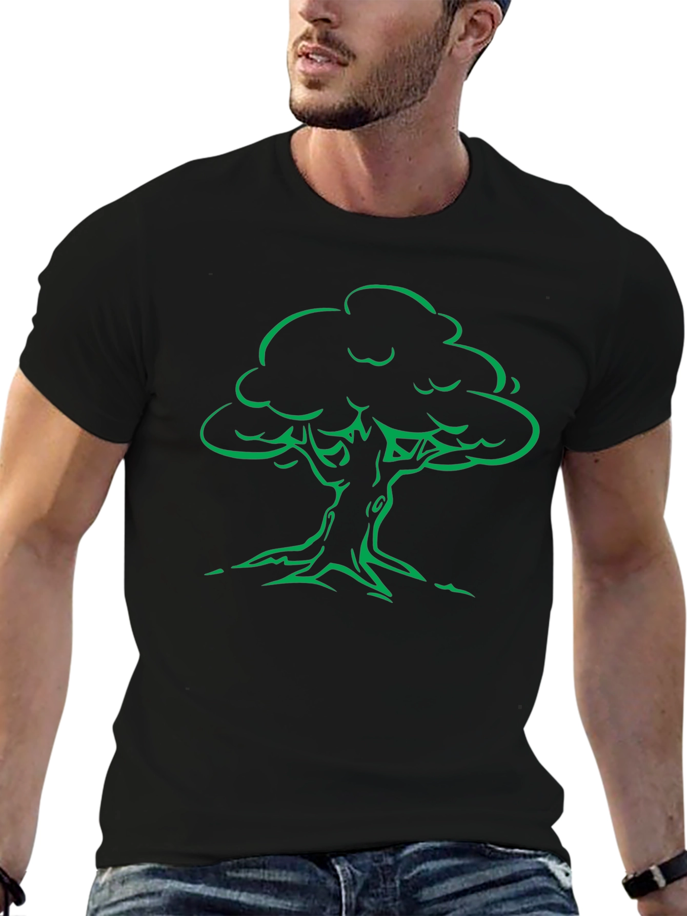 Black Black Tree Graphic Tee - Nature Lover's Choice view 6