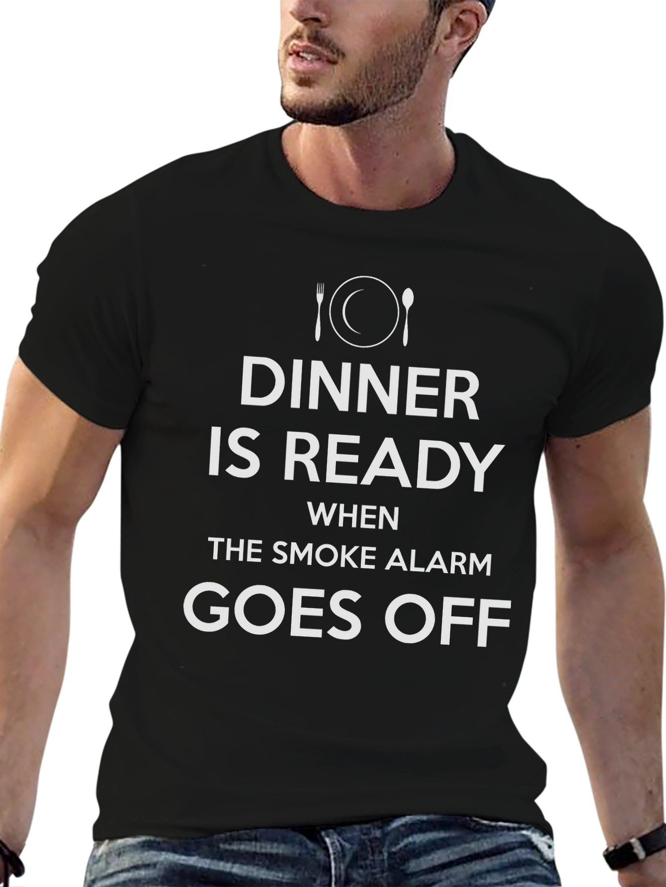 Black Dinner Is Ready Humor T-Shirt view 6