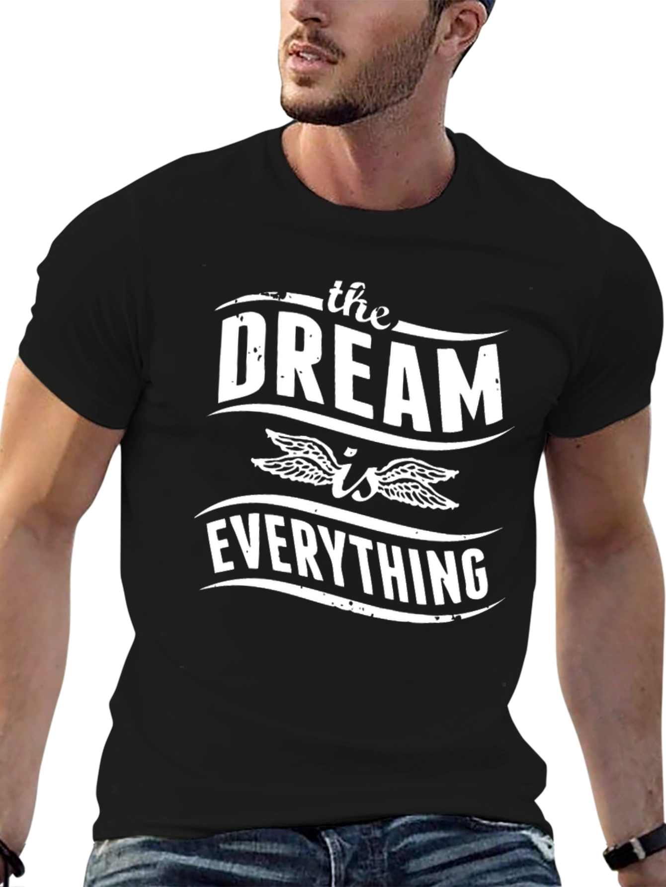 Black The Dream is Everything Graphic T-Shirt view 6