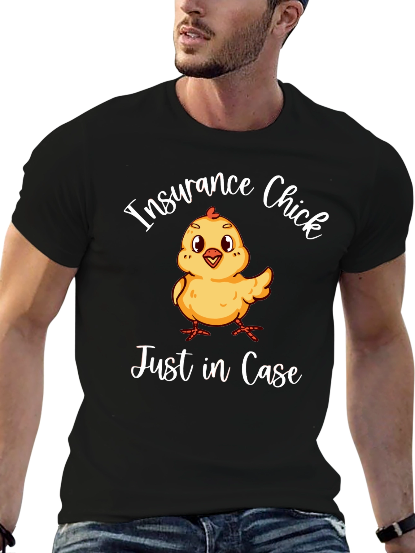 Black Insurance Chick T-Shirt - Just in Case! view 6