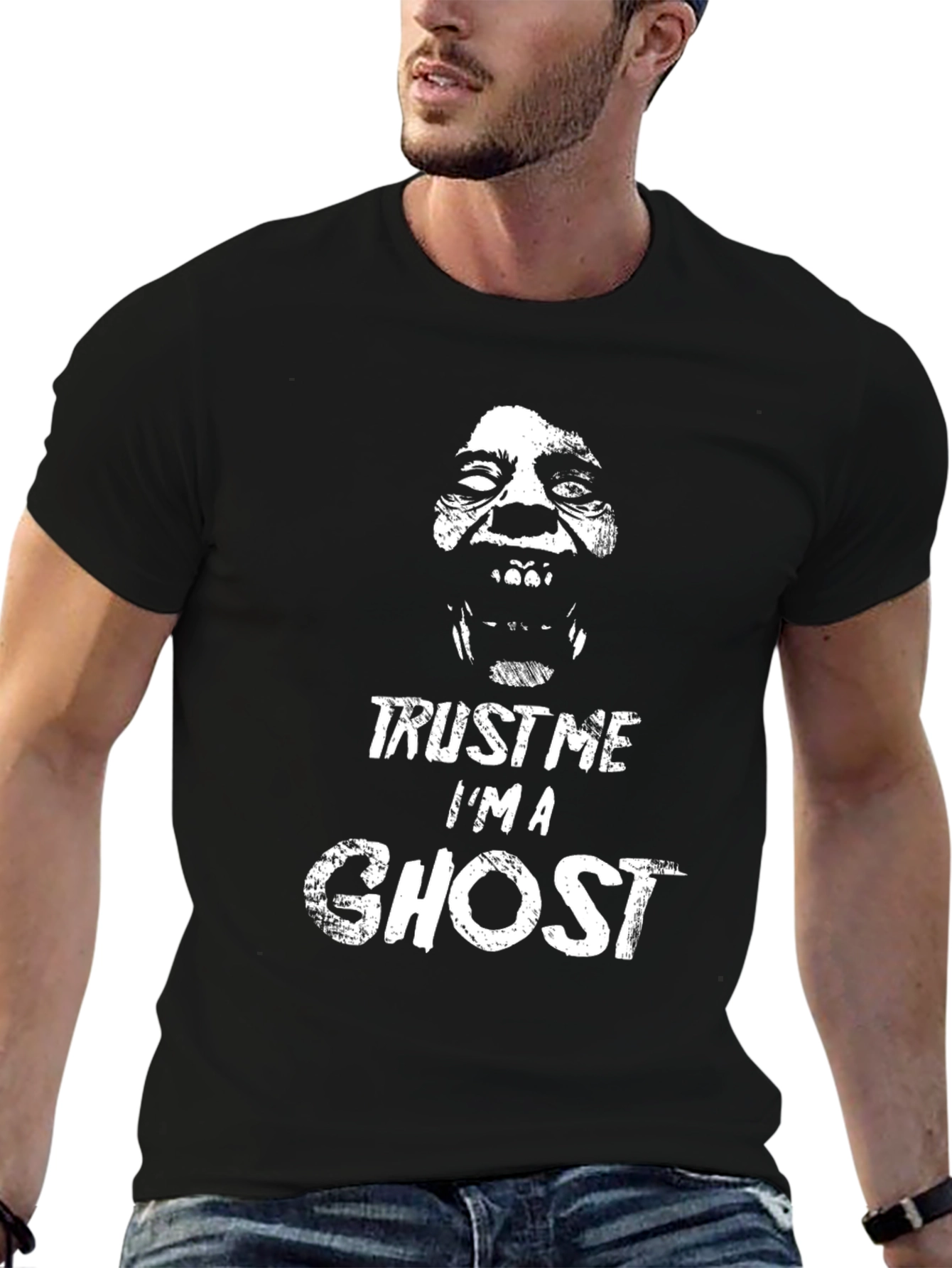 Black Trust Me I'm A Ghost Black Graphic T-Shirt view 6