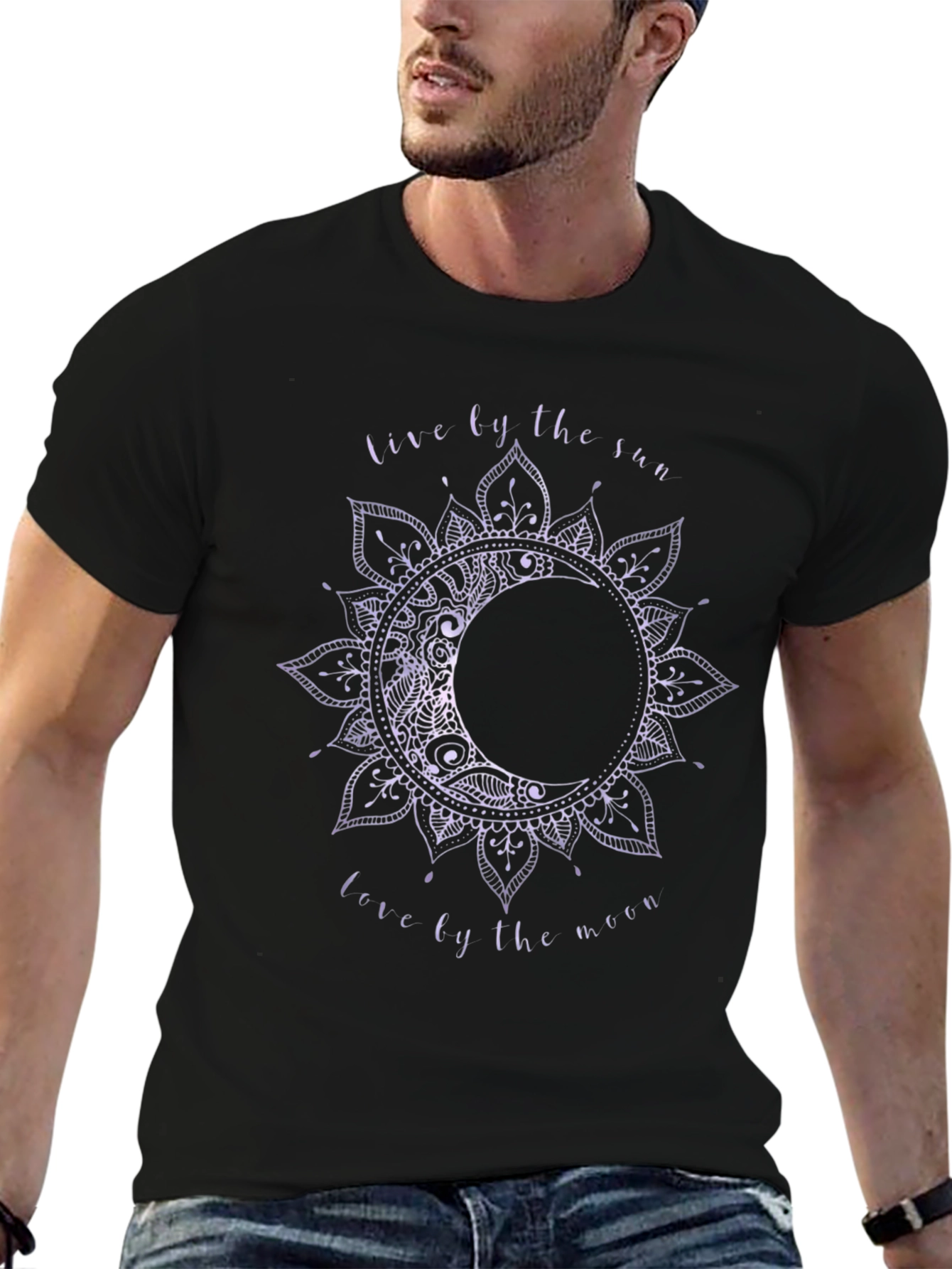Black Sun & Moon Graphic Tee - Live by the Sun, Love by the Moon view 6