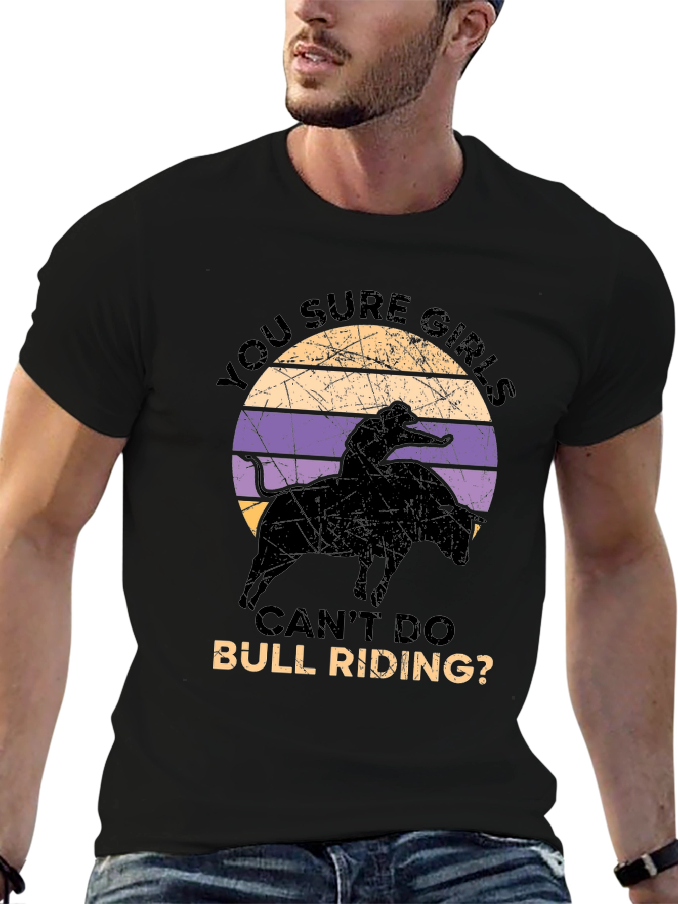 Black Girls Can Do Bull Riding T-Shirt view 6