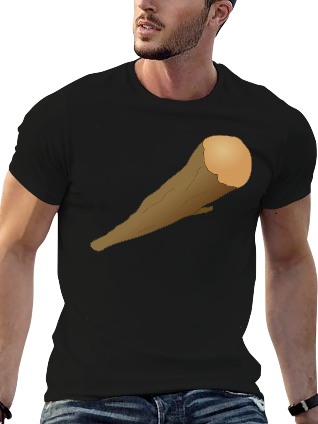 Black Caveman Club Graphic T-Shirt - Black view 6