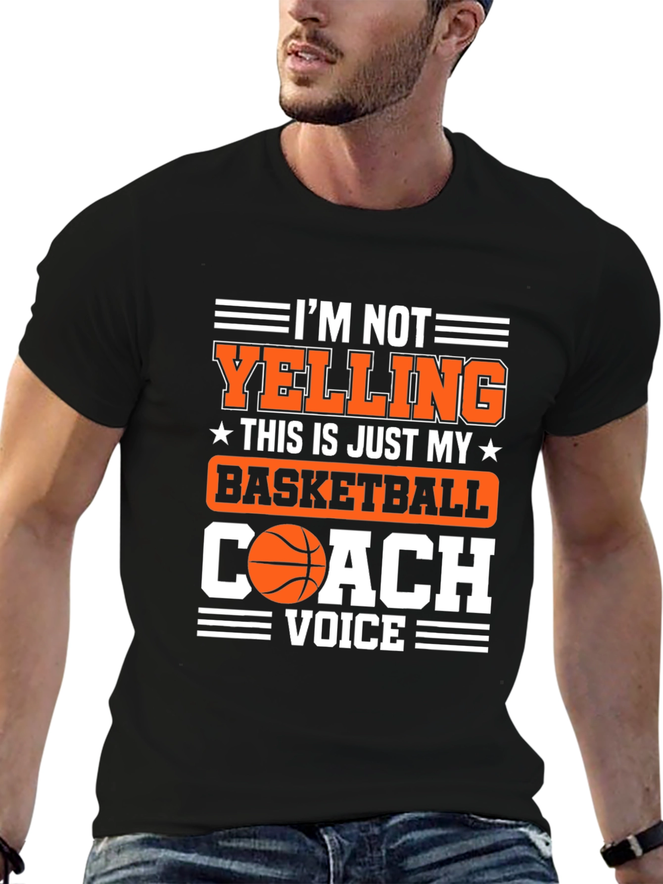 Black Basketball Coach Voice T-Shirt view 6
