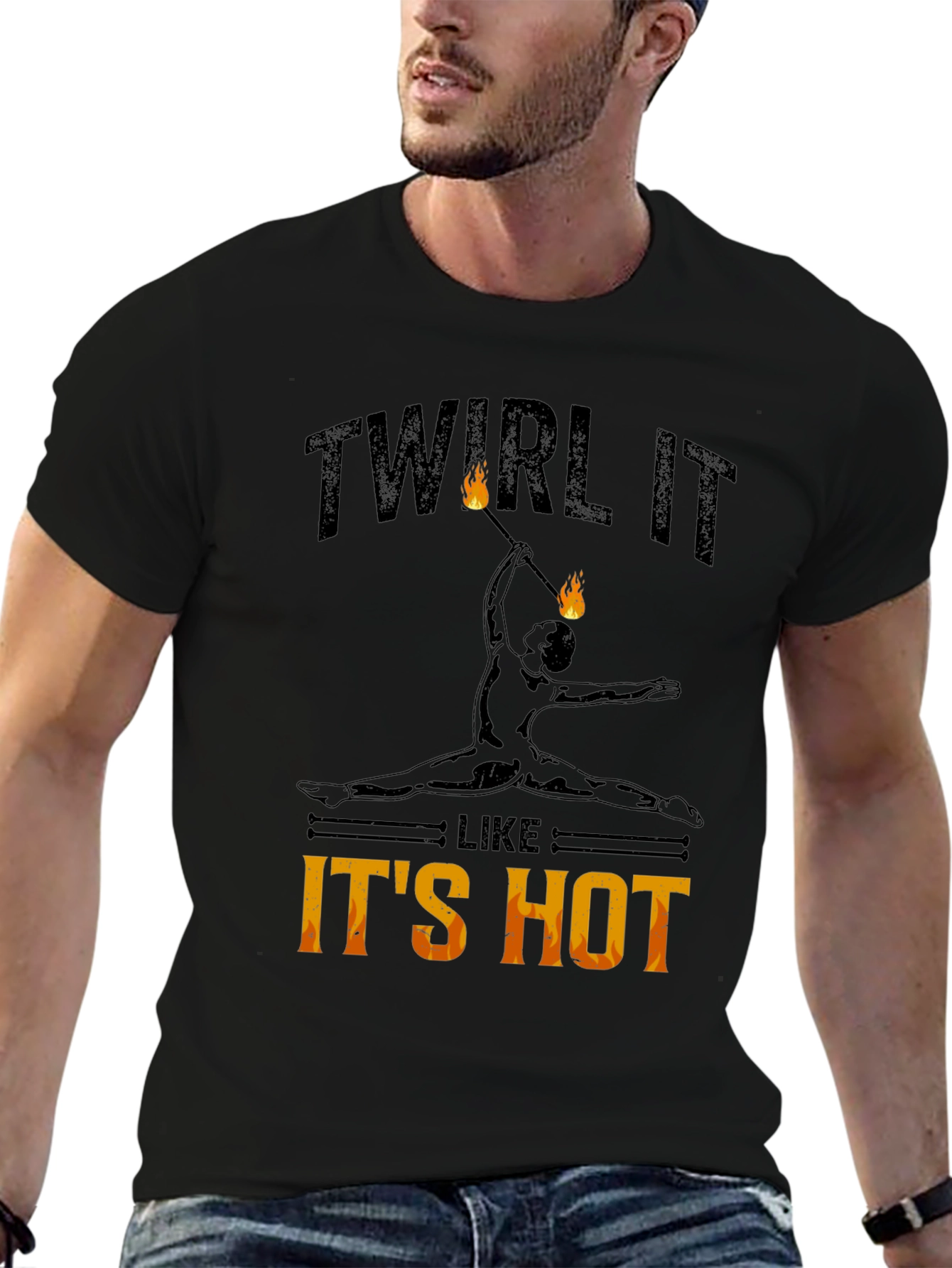 Black Twirl It Like It's Hot T-Shirt view 6