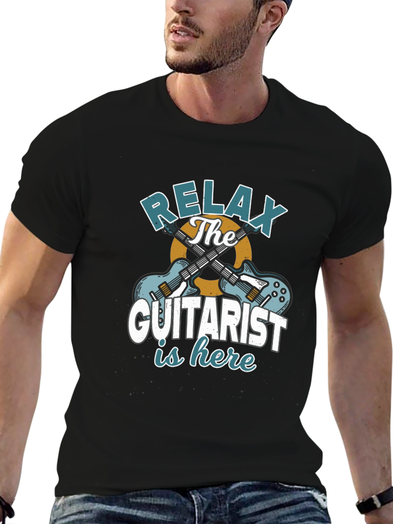 Relax The Guitarist is Here Graphic T-Shirt - 6
