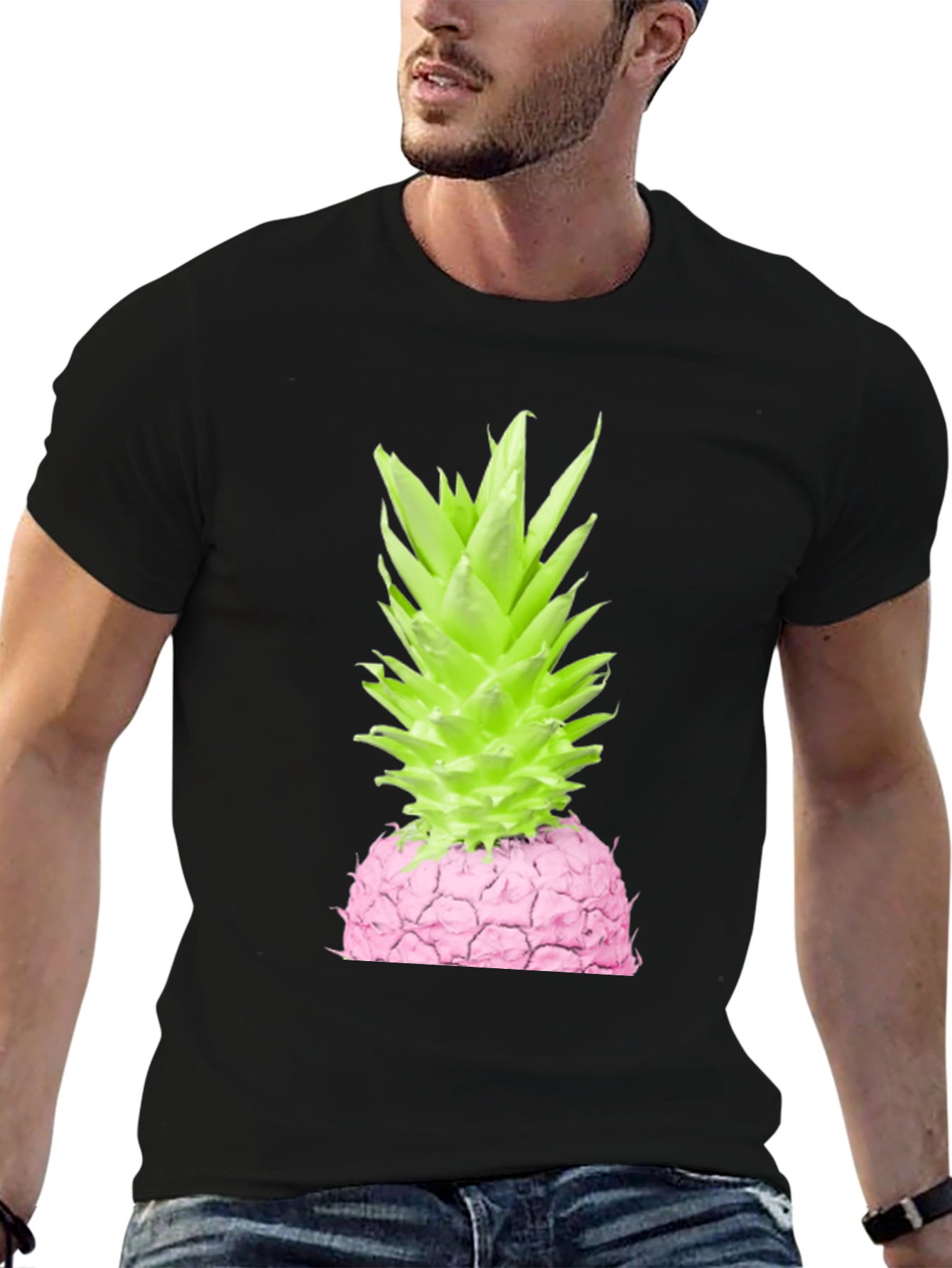 Black Pink Pineapple Graphic Tee view 6