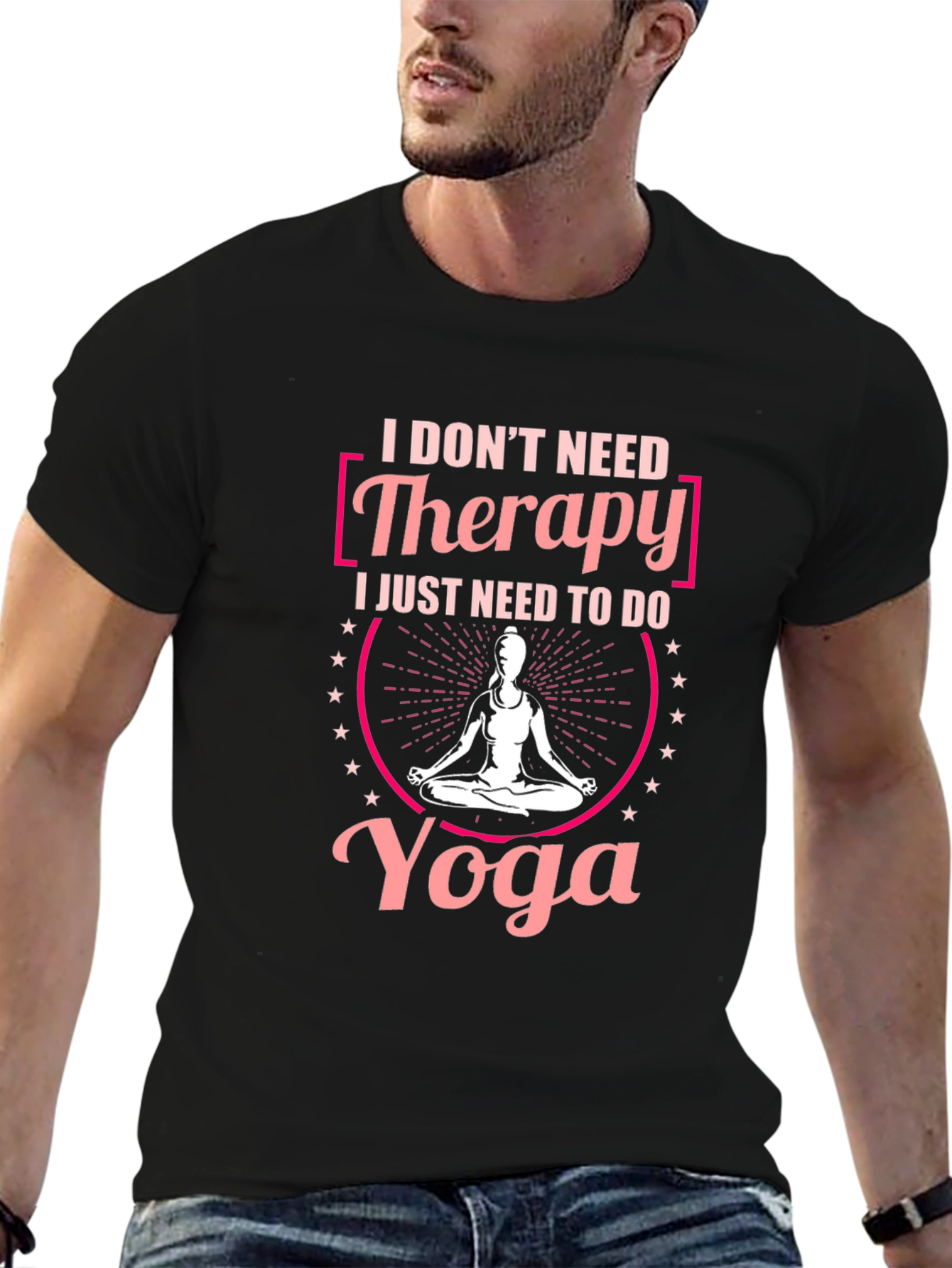 Black Yoga Therapy T-Shirt view 6
