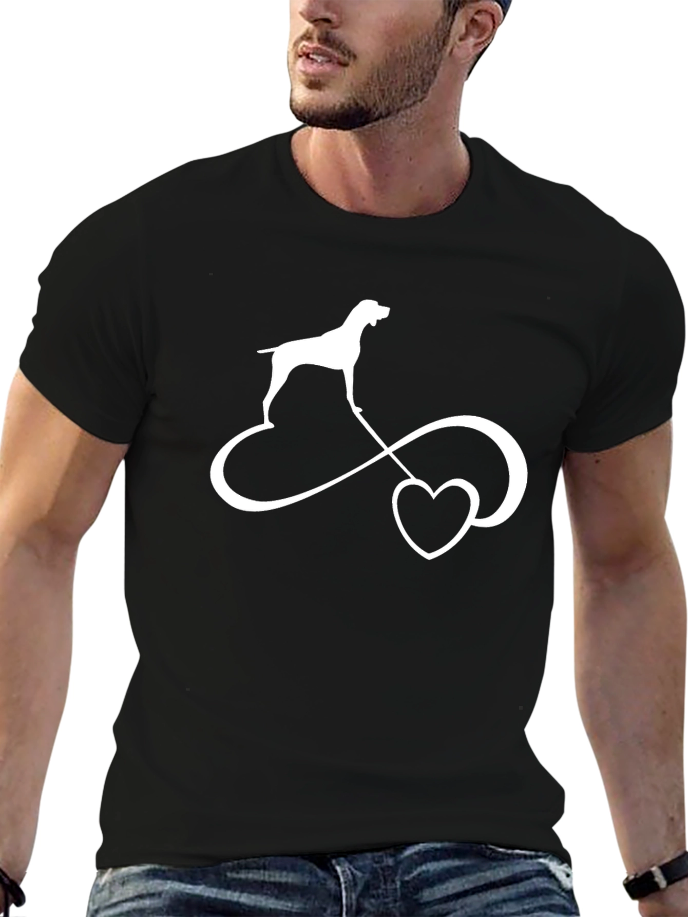 Black Dog Breed Infinity Love Heart T-Shirt view 6