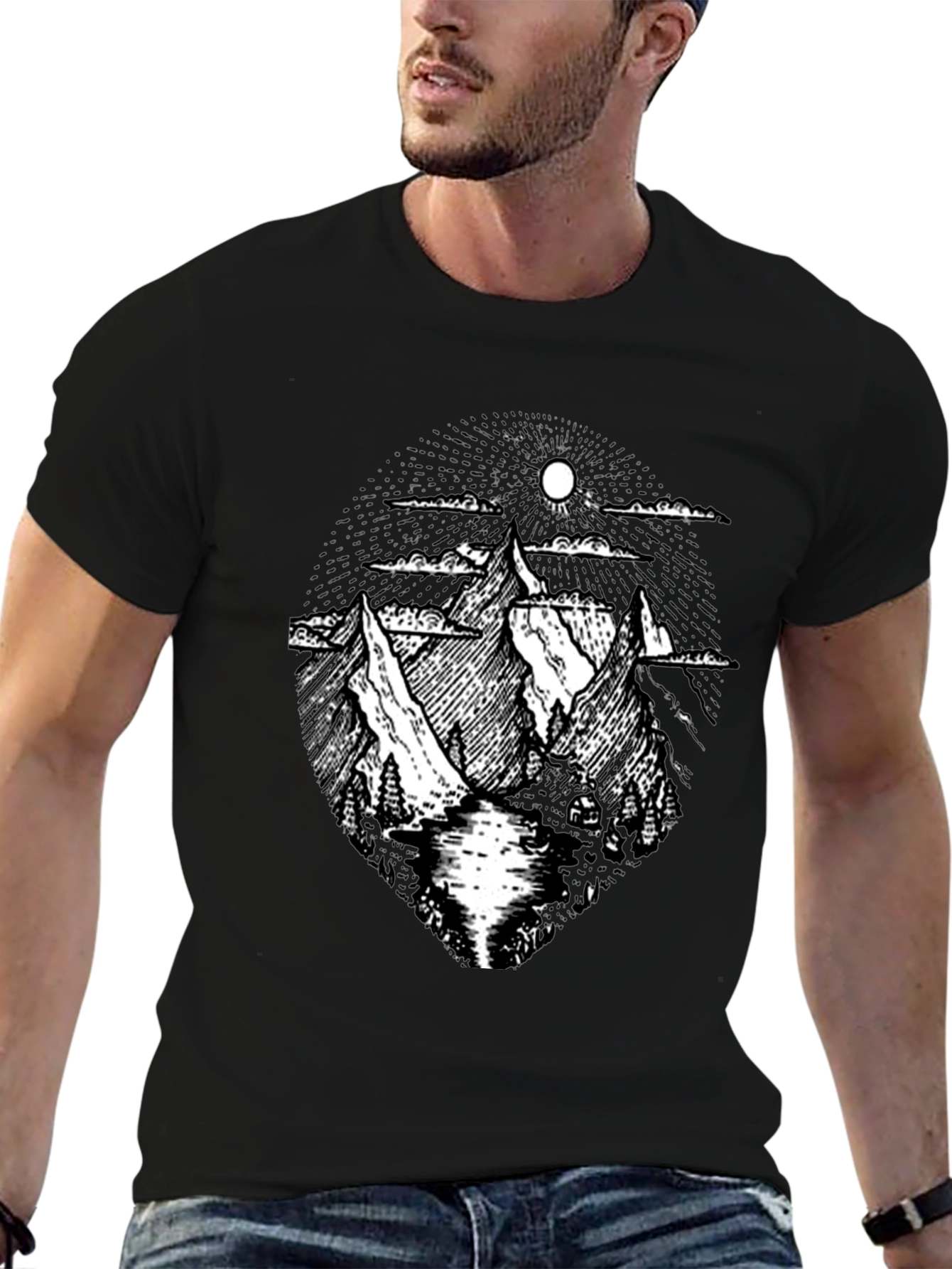 Black Mountain Graphic Black T-Shirt view 6