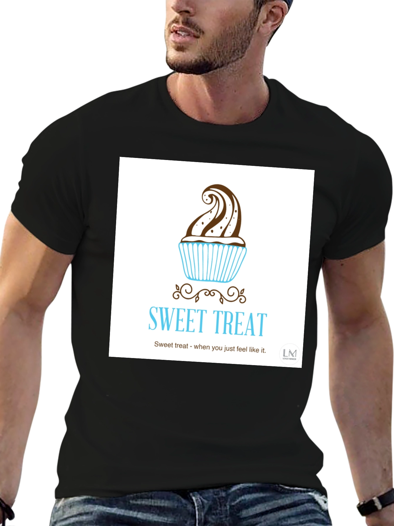 Black Sweet Treat T-Shirt - Cupcake Design view 6