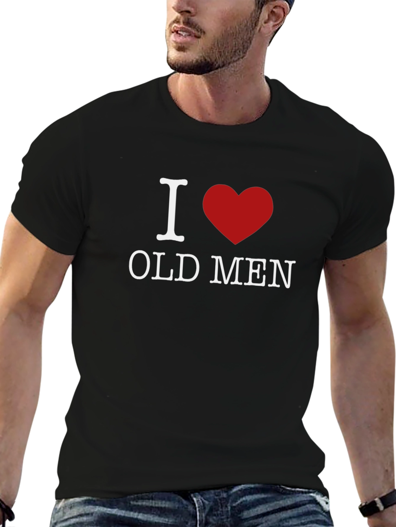 Black I Heart Old Men Graphic Tee view 6