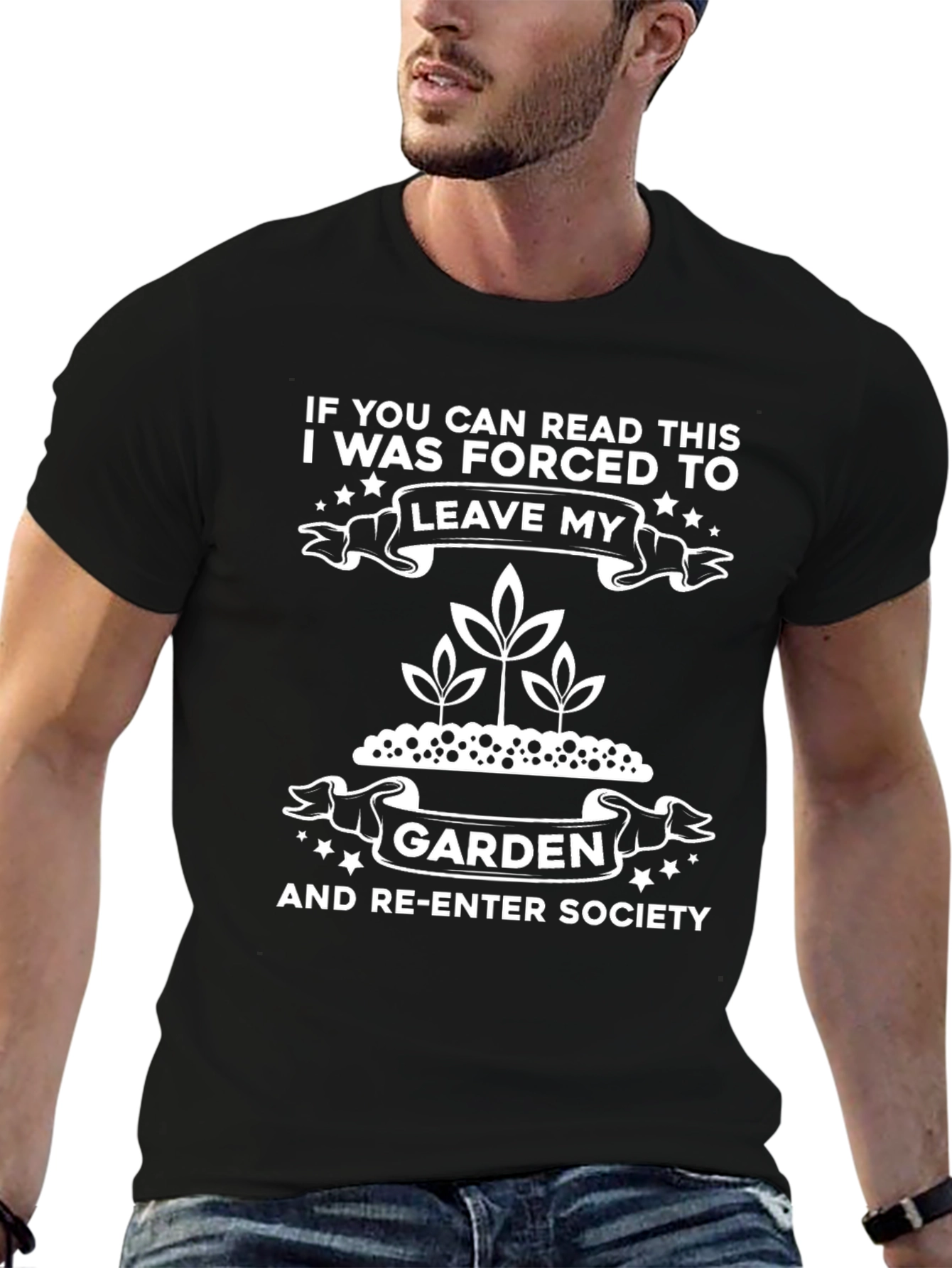 Black Funny Gardener T-Shirt: Leave My Garden! view 6