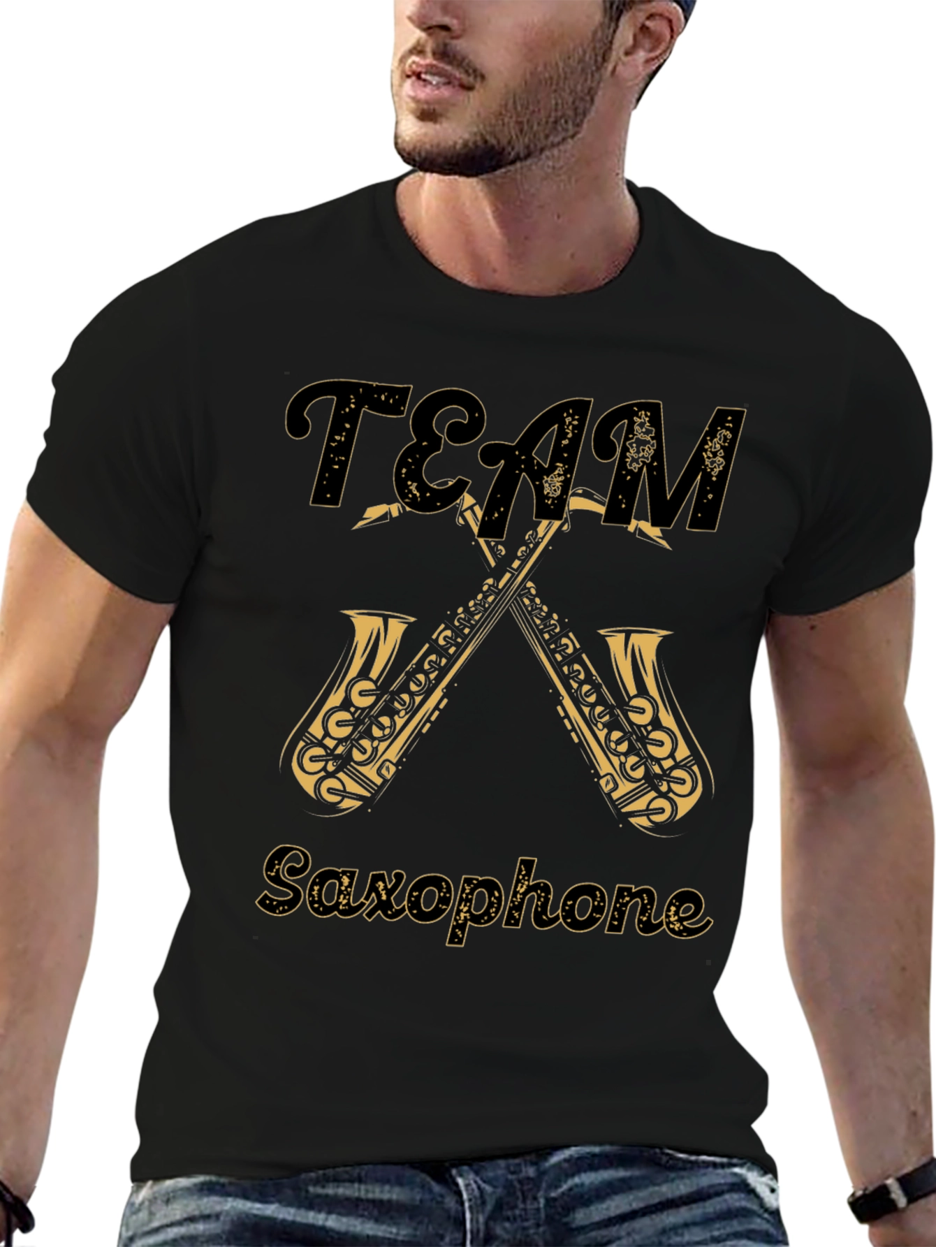 Team Saxophone T-Shirt - Musical Instrument Tee - 6
