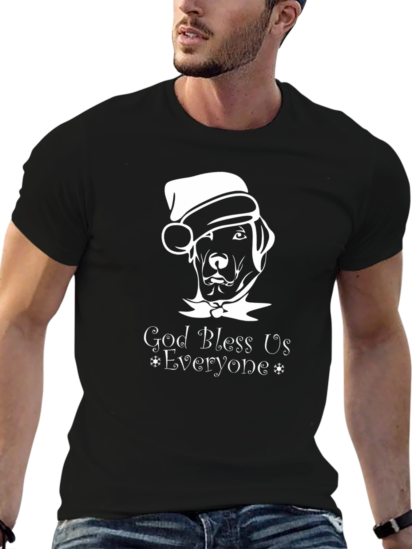 Black God Bless Us Everyone T-Shirt view 6