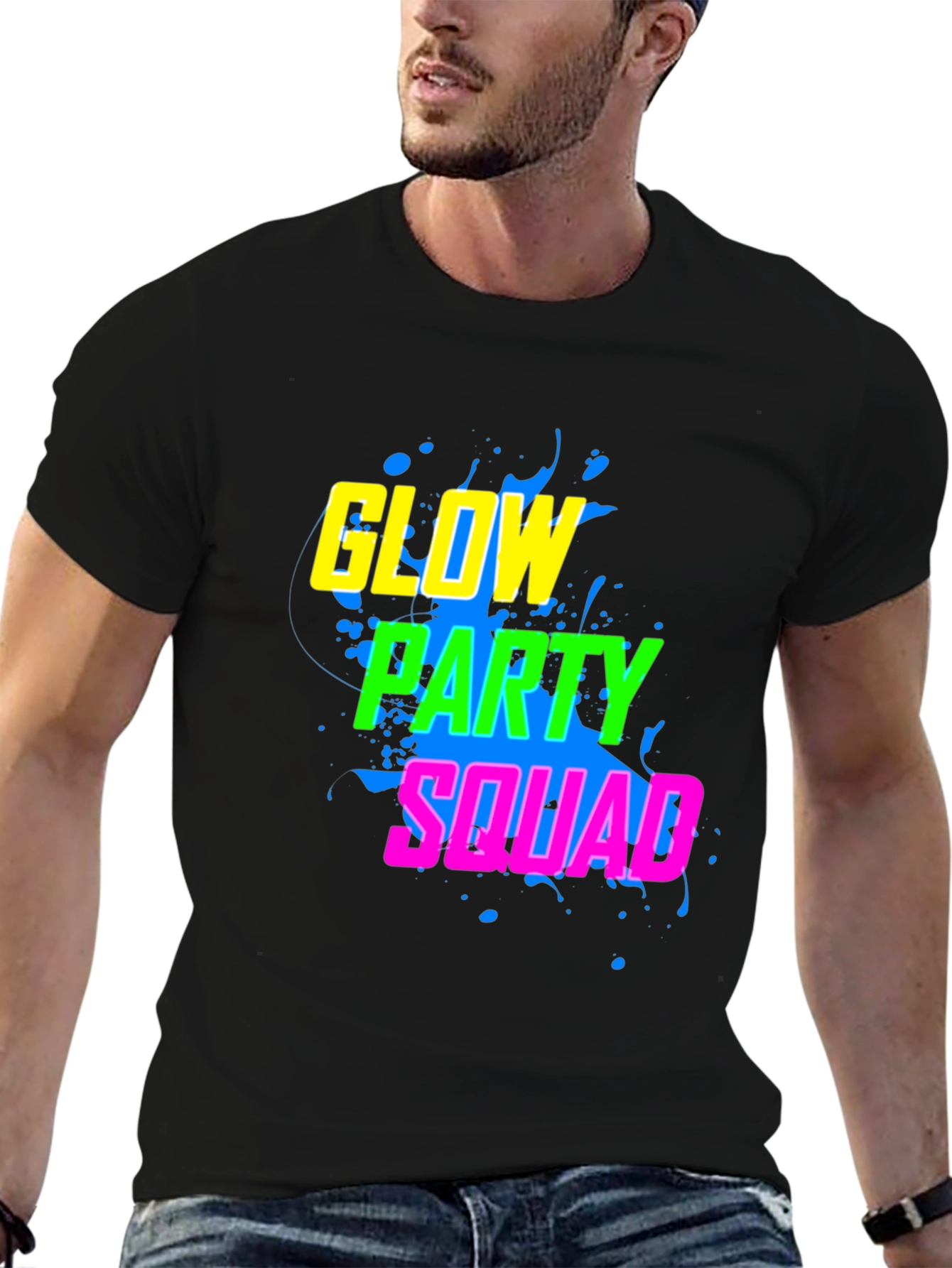 Black Glow Party Squad T-Shirt view 6