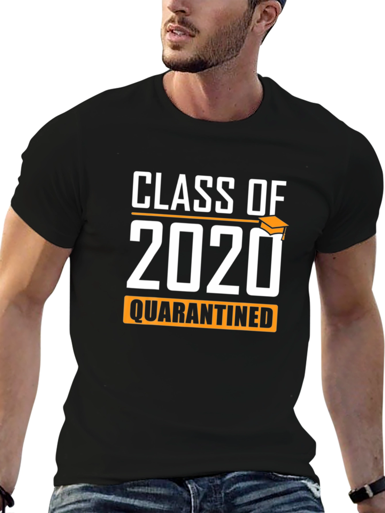 Black Class of 2020 Quarantined T-Shirt view 6