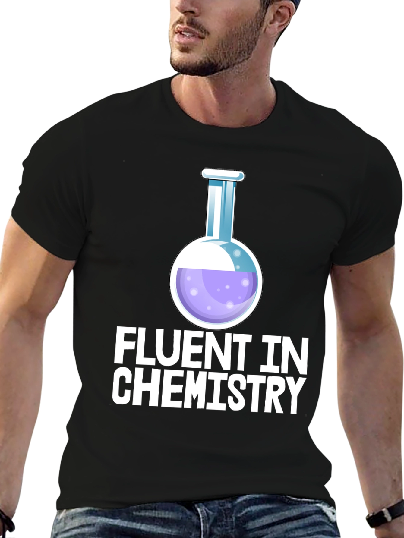 Black Fluent In Chemistry T-Shirt view 6